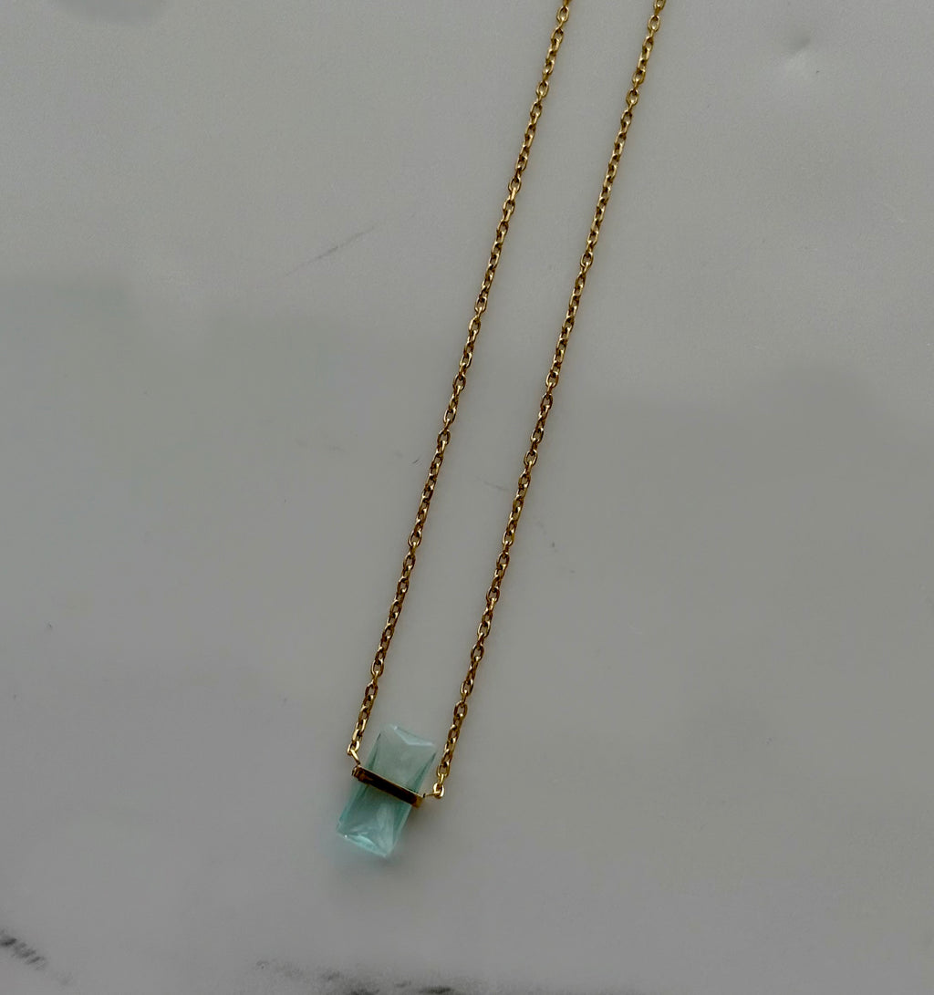 Collar piedra mes marzo (Aguamarina) Stainless Steel