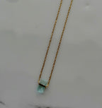 Collar piedra mes marzo (Aguamarina) Stainless Steel