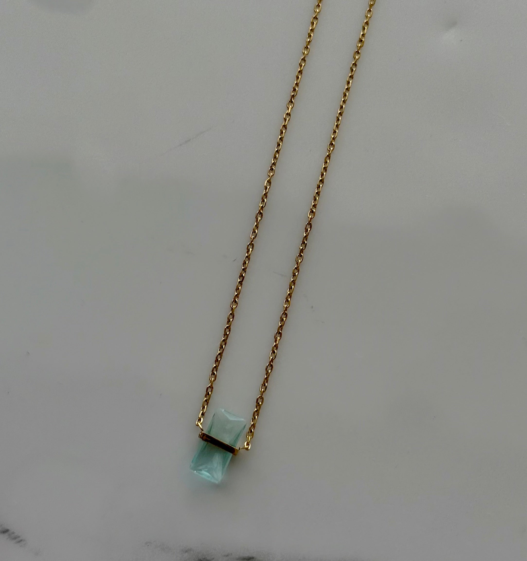 Collar piedra mes marzo (Aguamarina) Stainless Steel