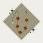 Pulsera trébol naranja y oro Stainless Steel