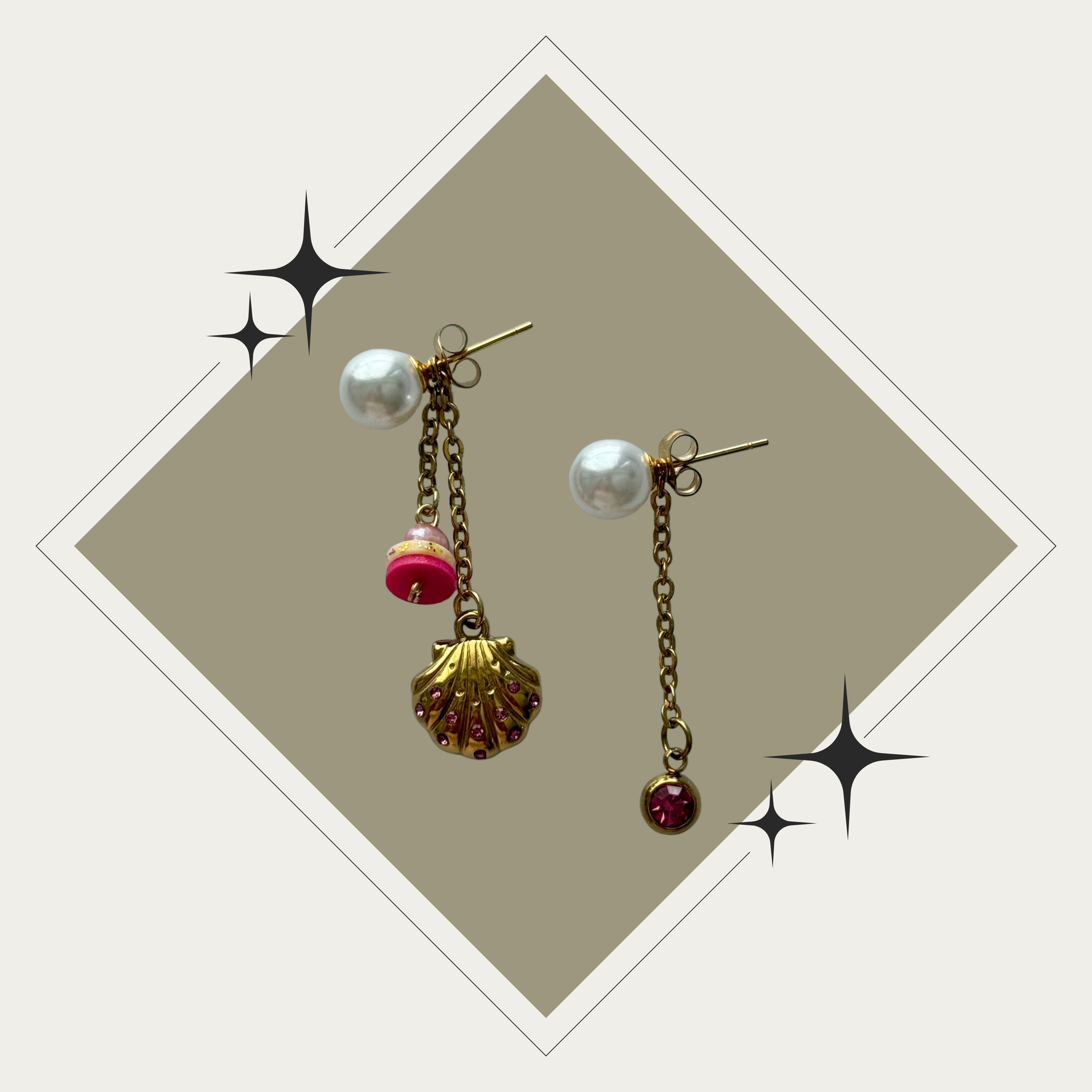 Pantallas de perlas con colgantes de verano Stainless Steel