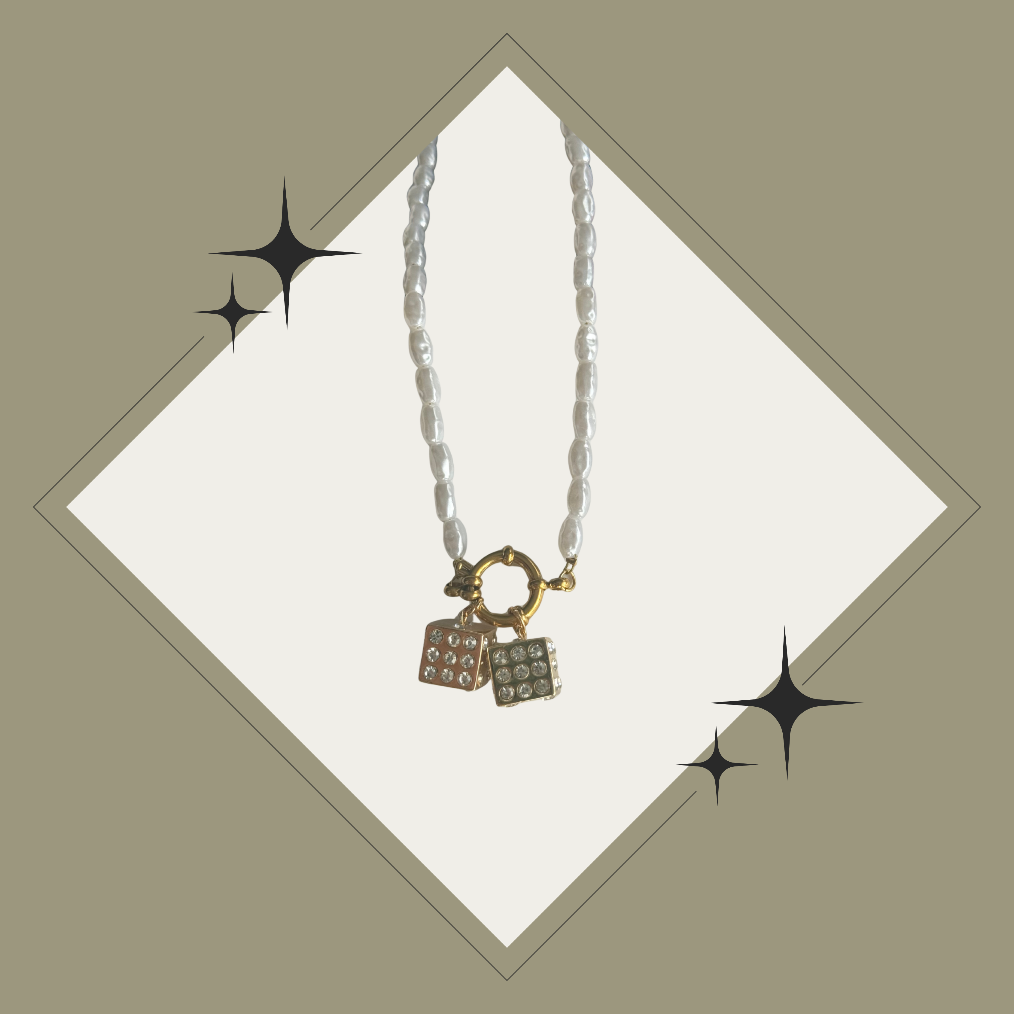 Collar dados con perlas
