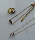 Collar piedra mes febrero (Amatista) Stainless Steel