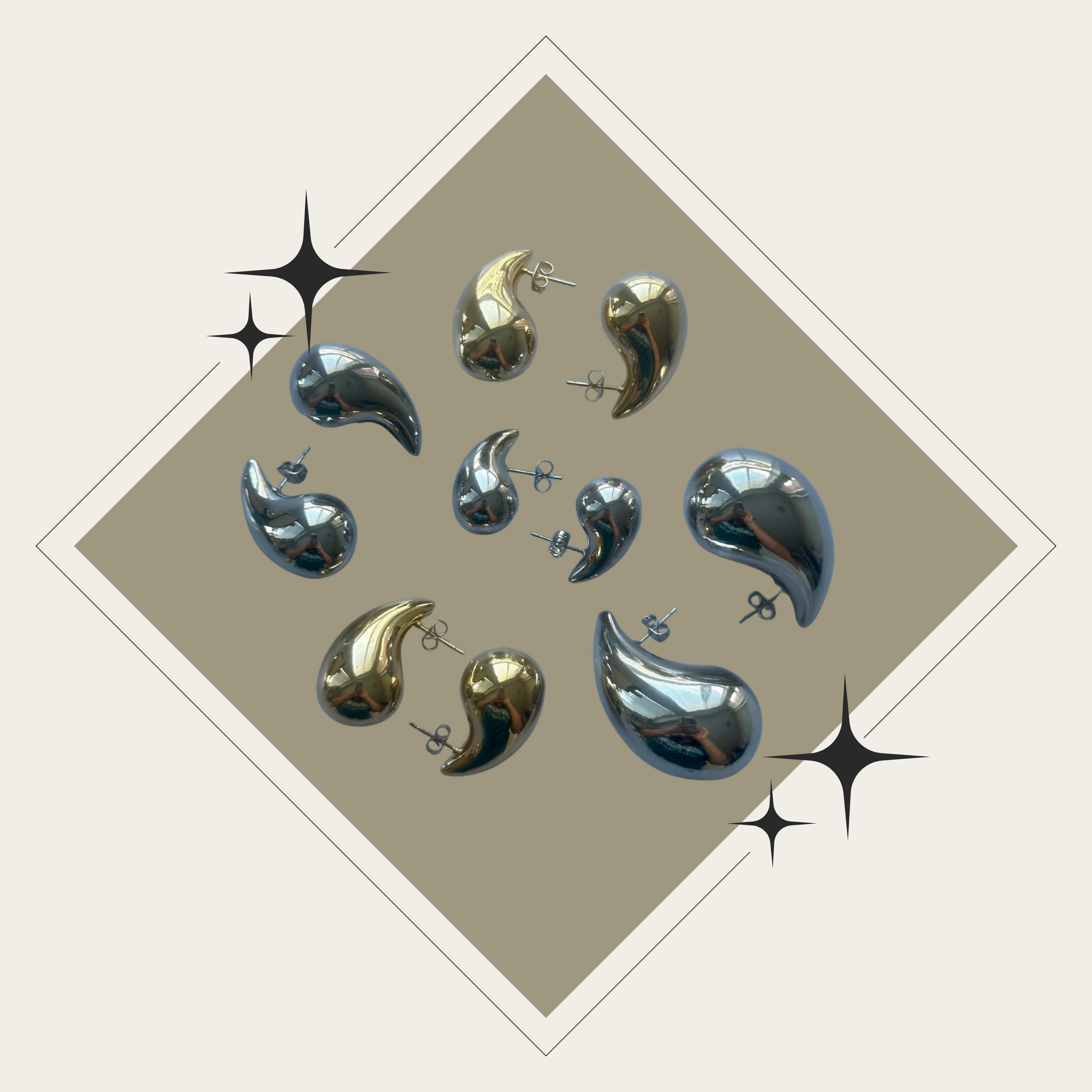 Pantallas de gota oro o plata