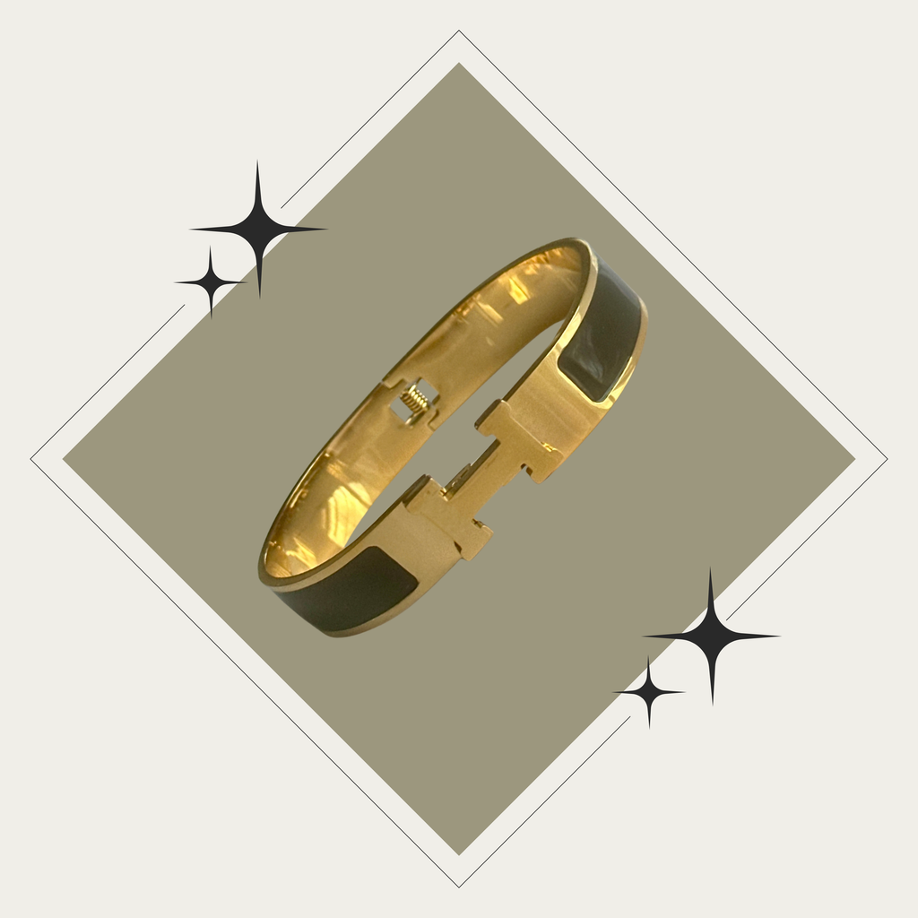 H bangle blanco o negro Stainless Steel - 1 pieza