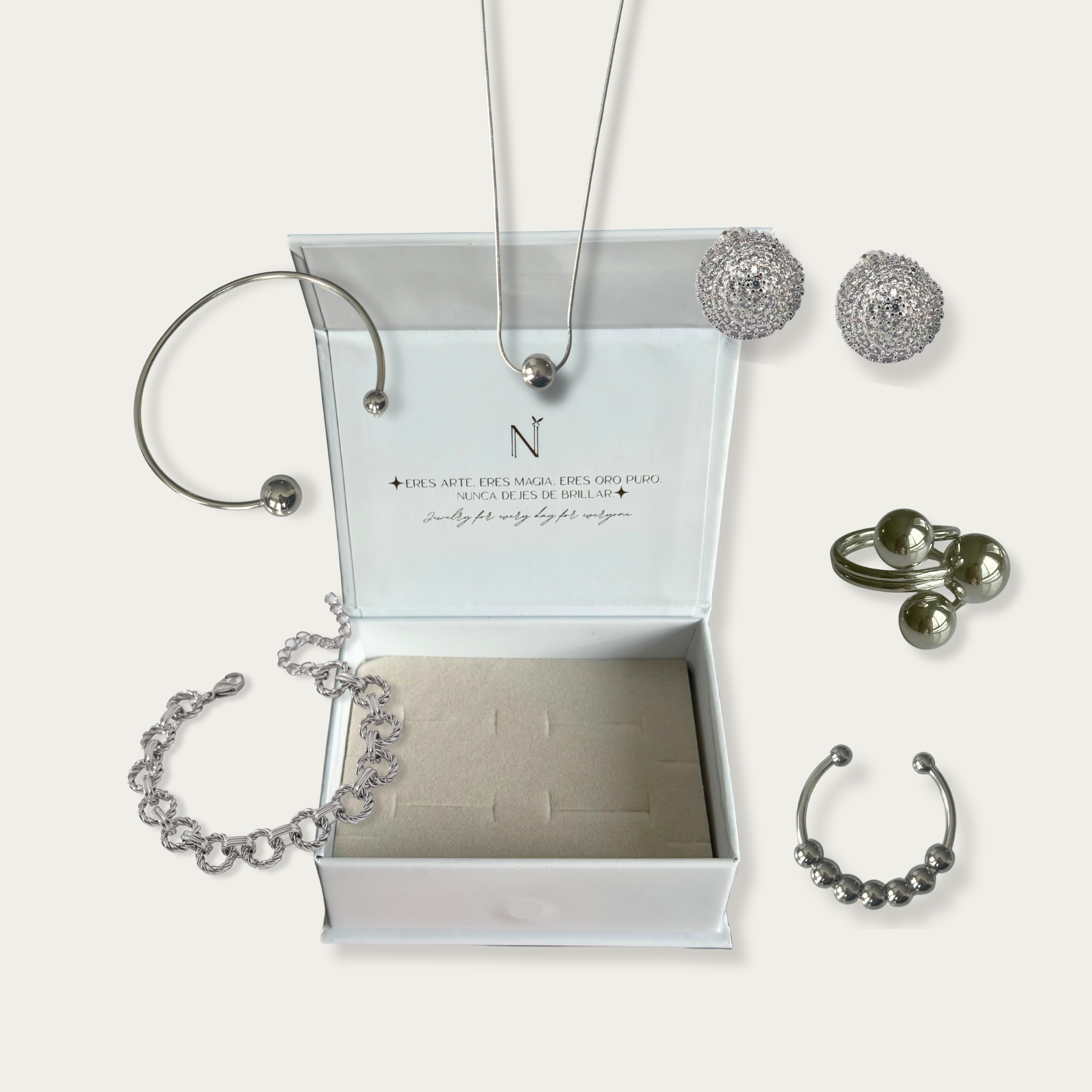 6 días de joyería plata - estilo bolas