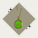 Collar 11:11 redondo verde neón oro