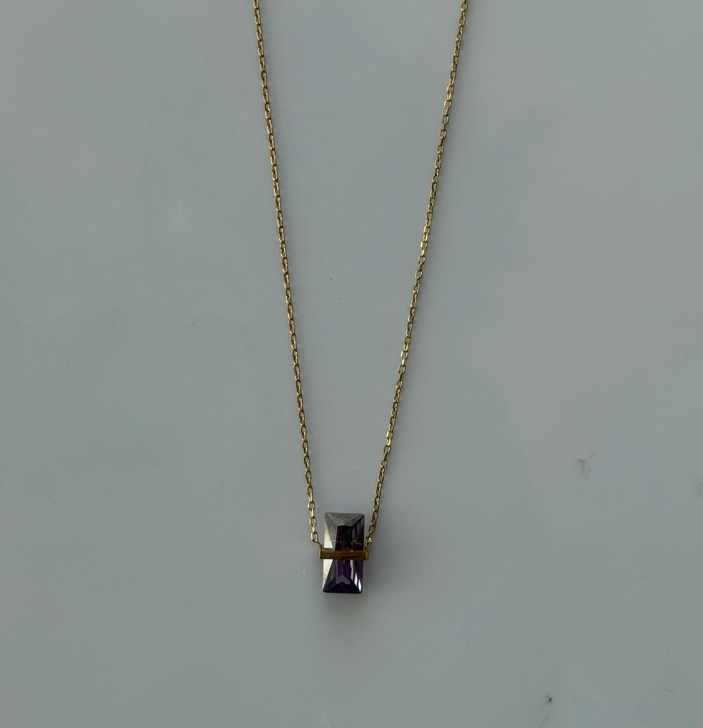 Collar piedra mes febrero (Amatista) Stainless Steel