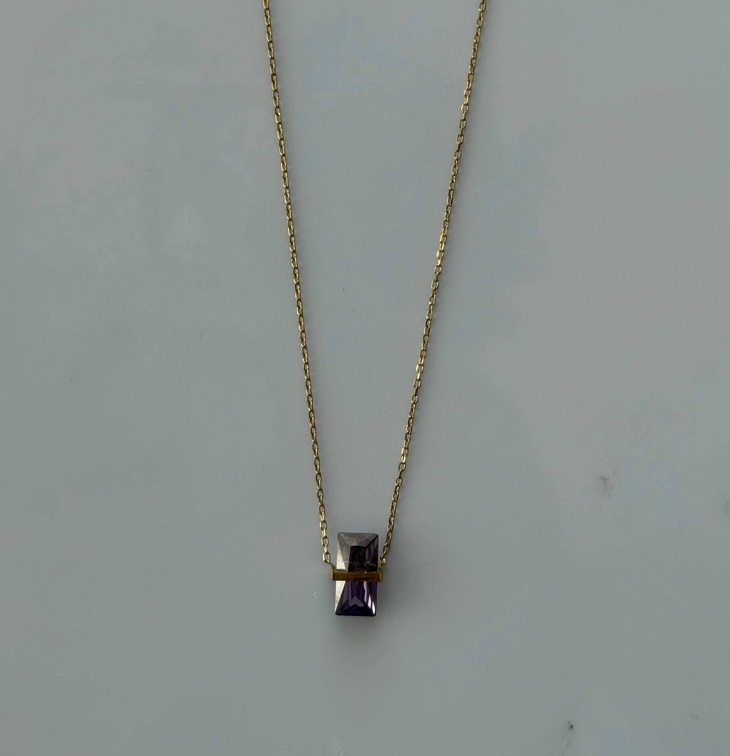 Collar piedra mes febrero (Amatista) Stainless Steel