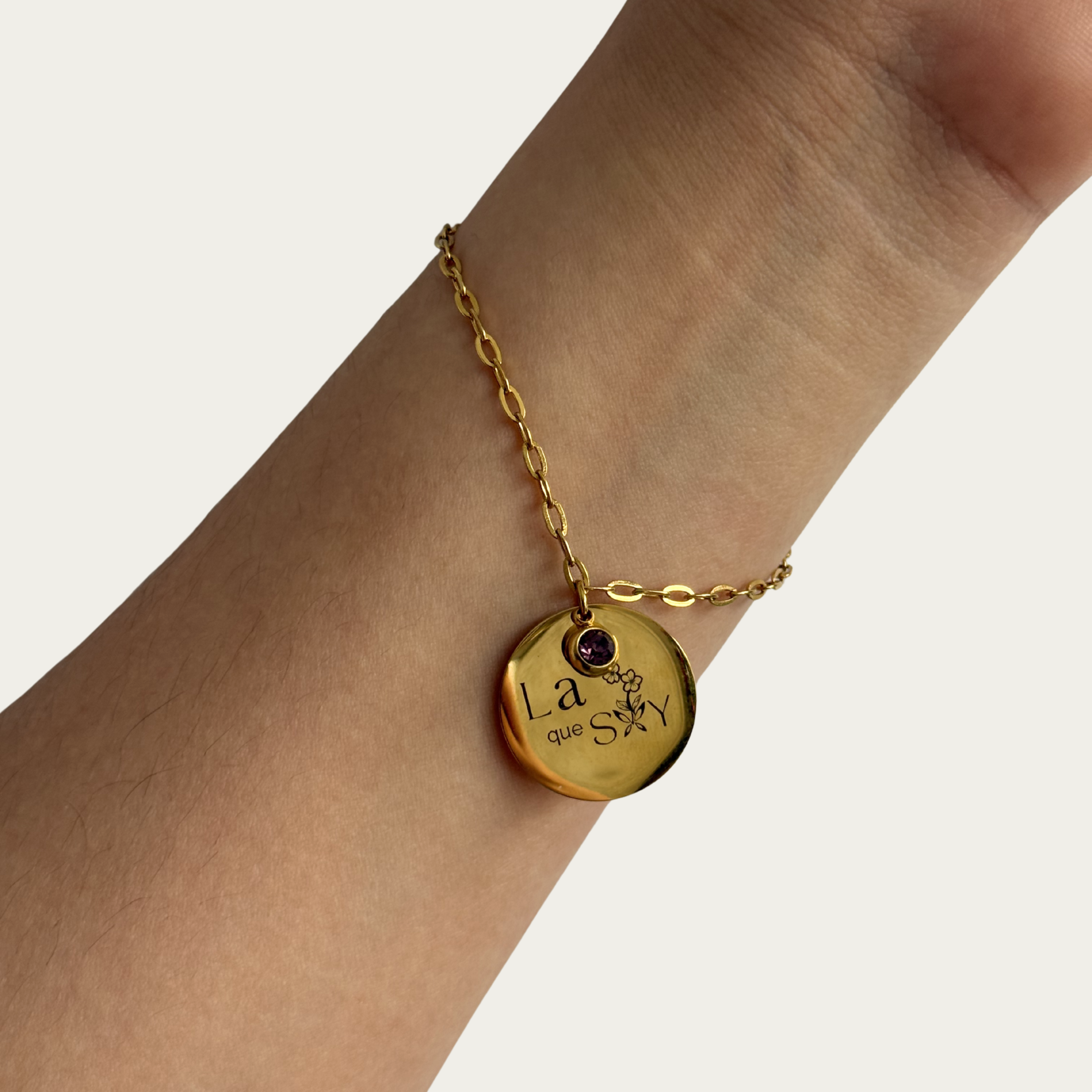 Pulsera de cadena la flor que SOY - personalizable