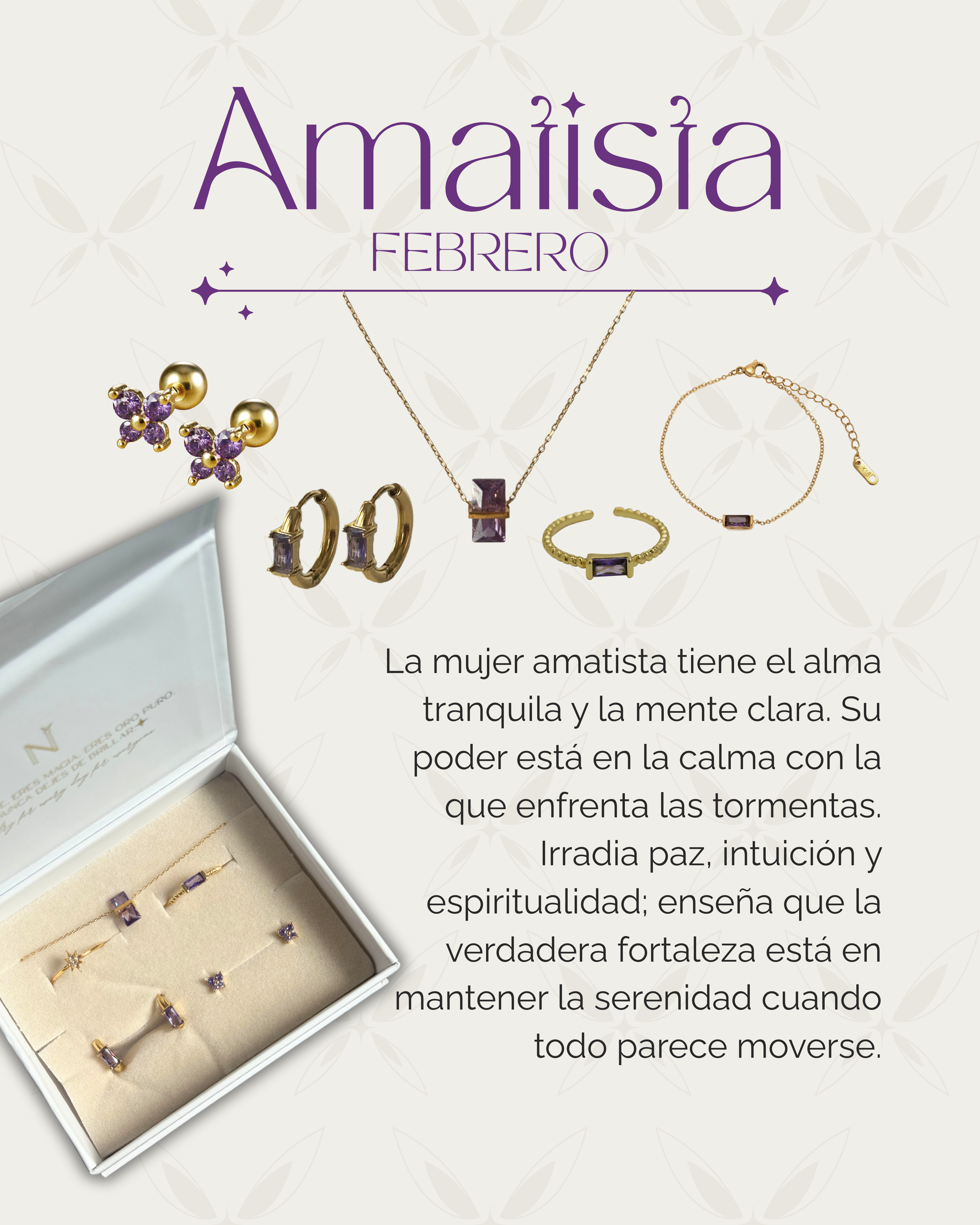 6 días de joyería - Piedra mes febrero (Amatista)
