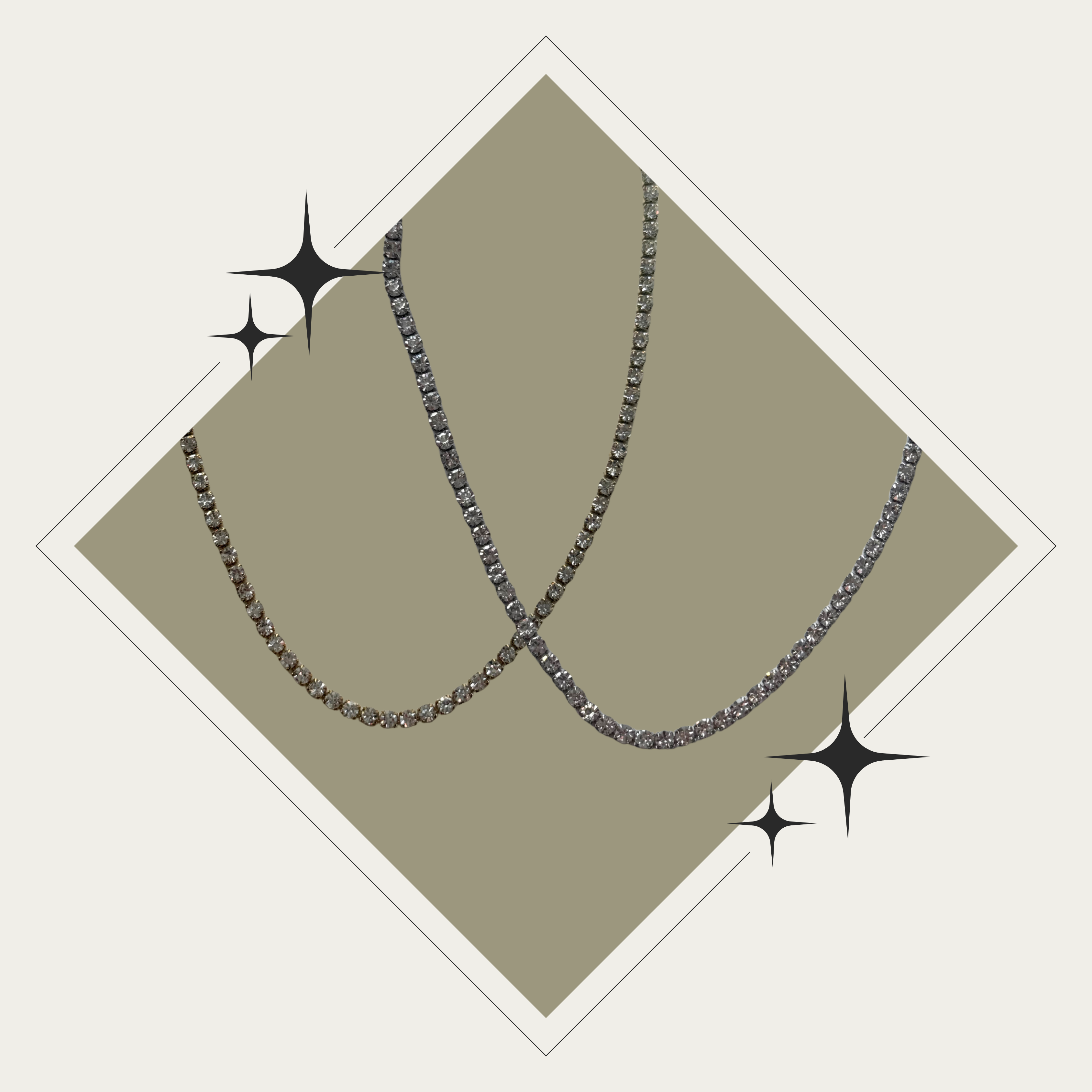 Collar de diamantes oro o plata Stainless Steel