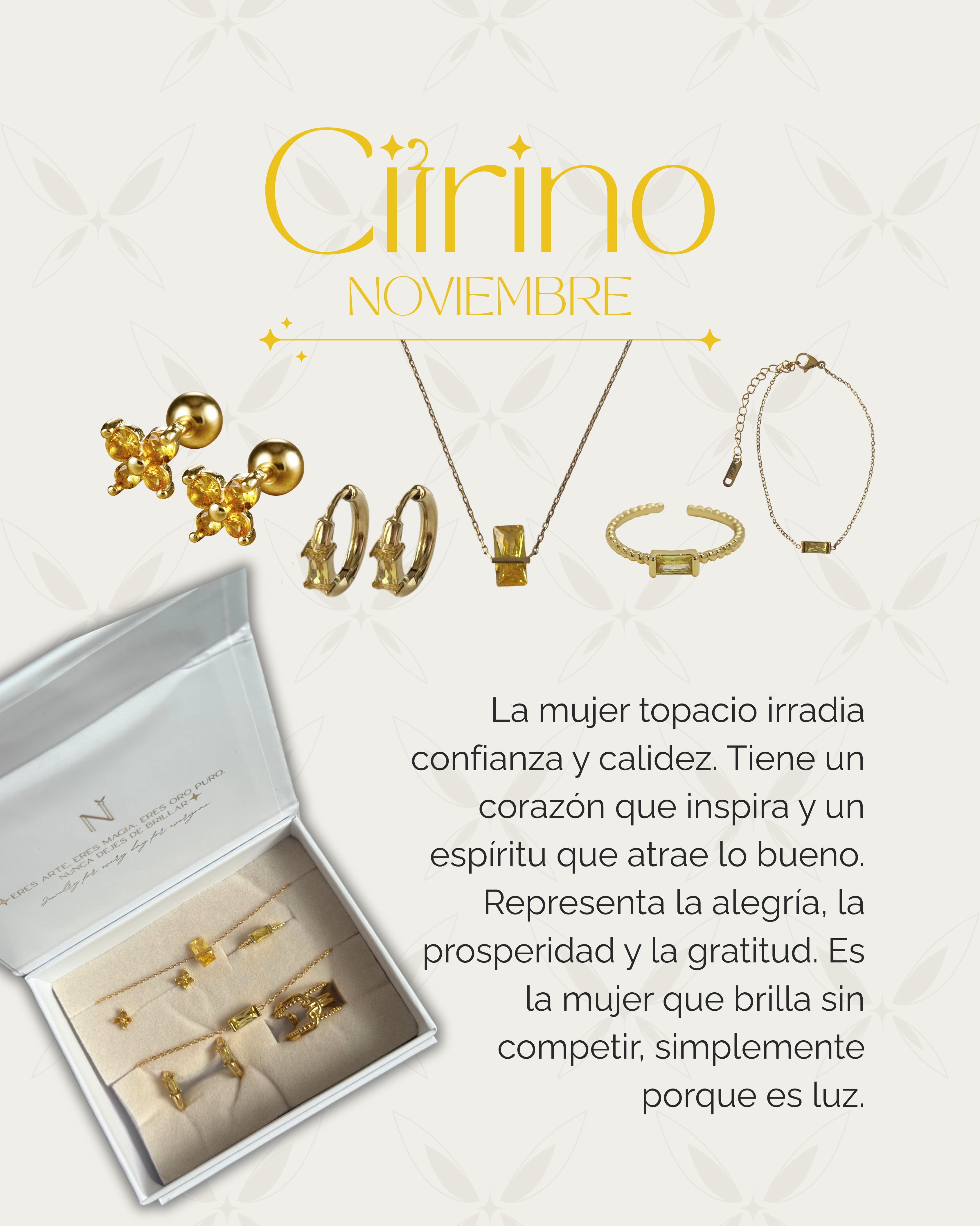 6 días de joyería - Piedra mes noviembre (Citrino)