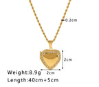 Photo necklace - corazón oro con diamantes (1-2 fotos)