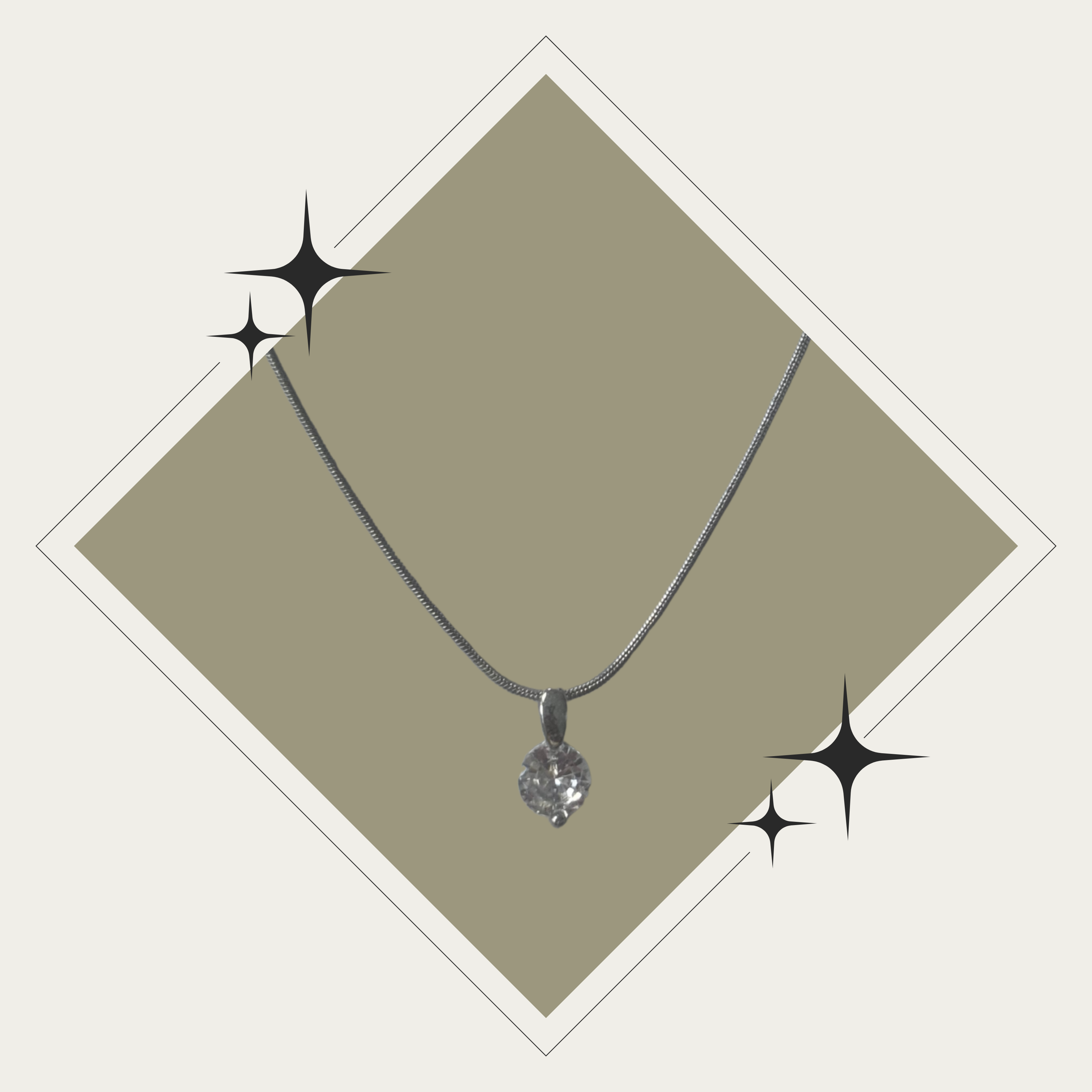 Collar oro o plata con diamante Stainless Steel