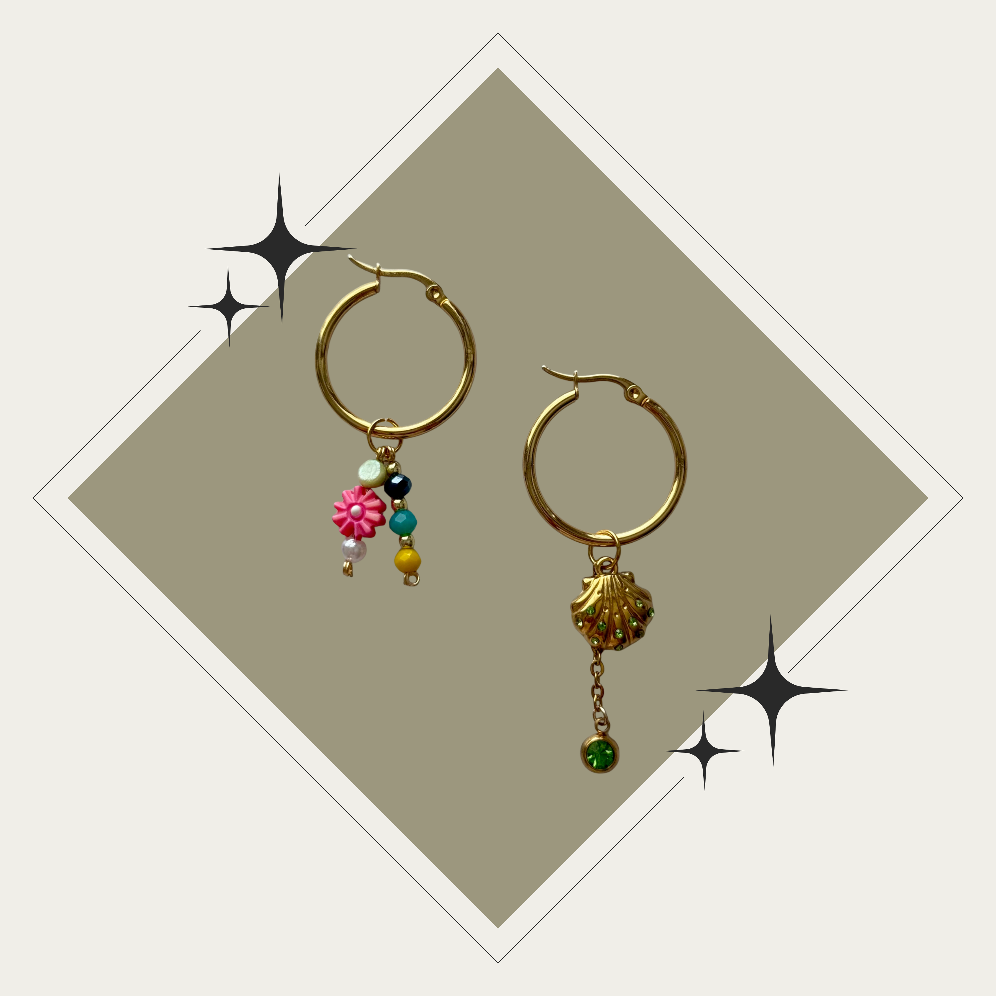 Pantallas hoops con colgantes de verano Stainless Steel