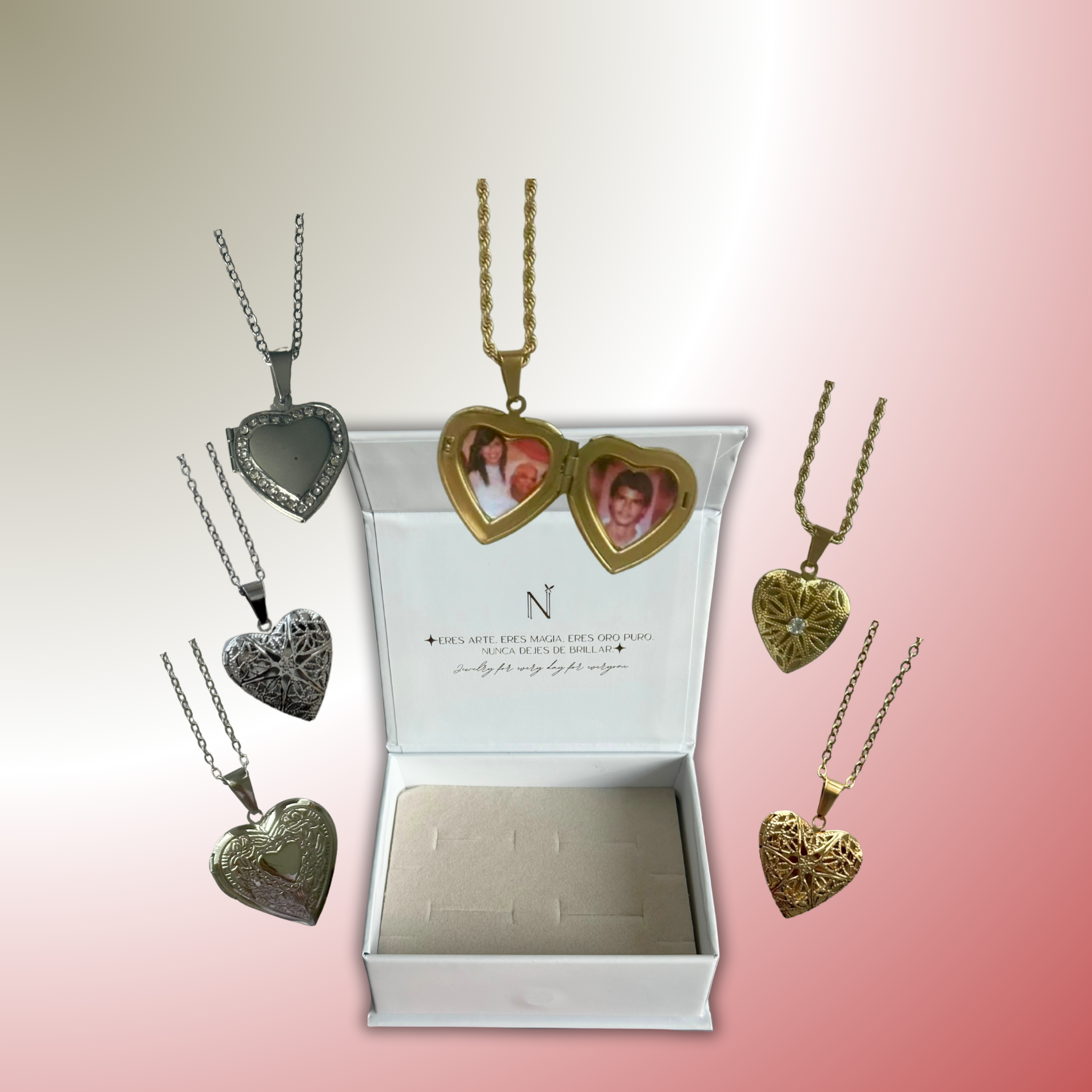 Collar con foto oro o plata (elige 6 para 6 amigas)