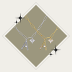 Collar inicicial con corazón en zirconia Stainless Steel (PRE-ORDEN)