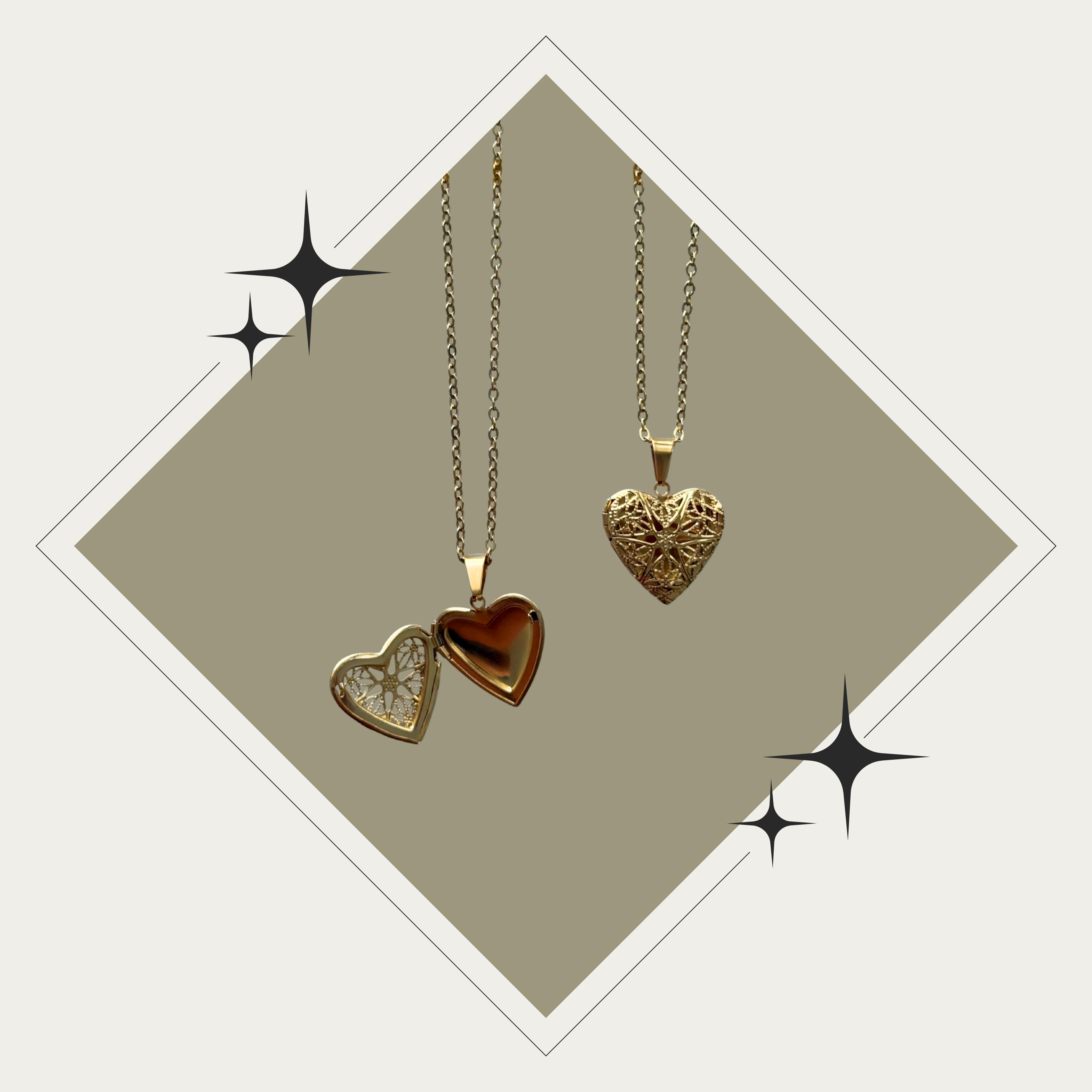 Photo necklace - corazón oro (sólo 1 foto)