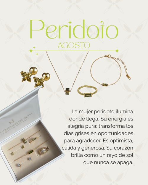 6 días de joyería - Piedra mes agosto (Peridoto)