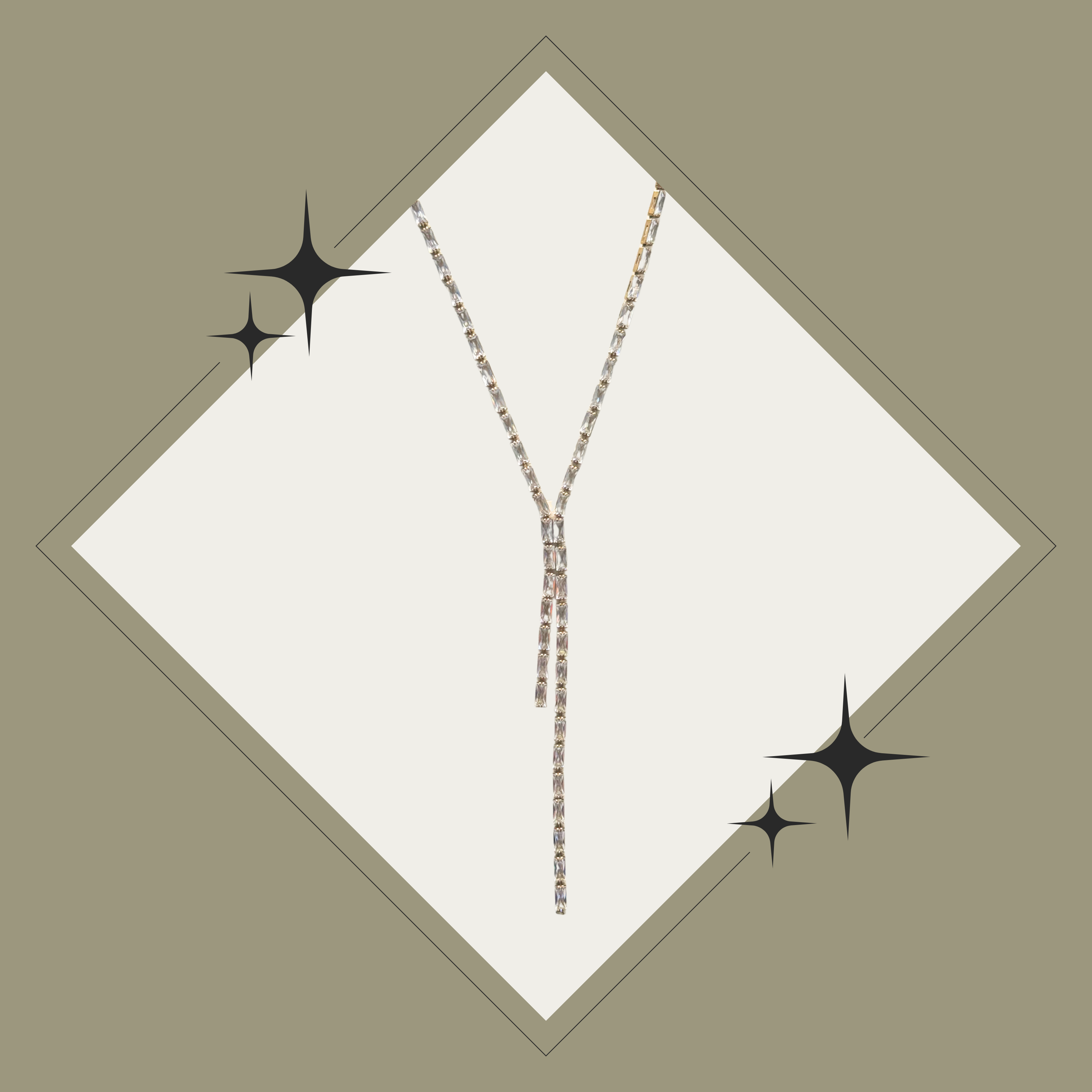 Collar en Y lago con diamantes