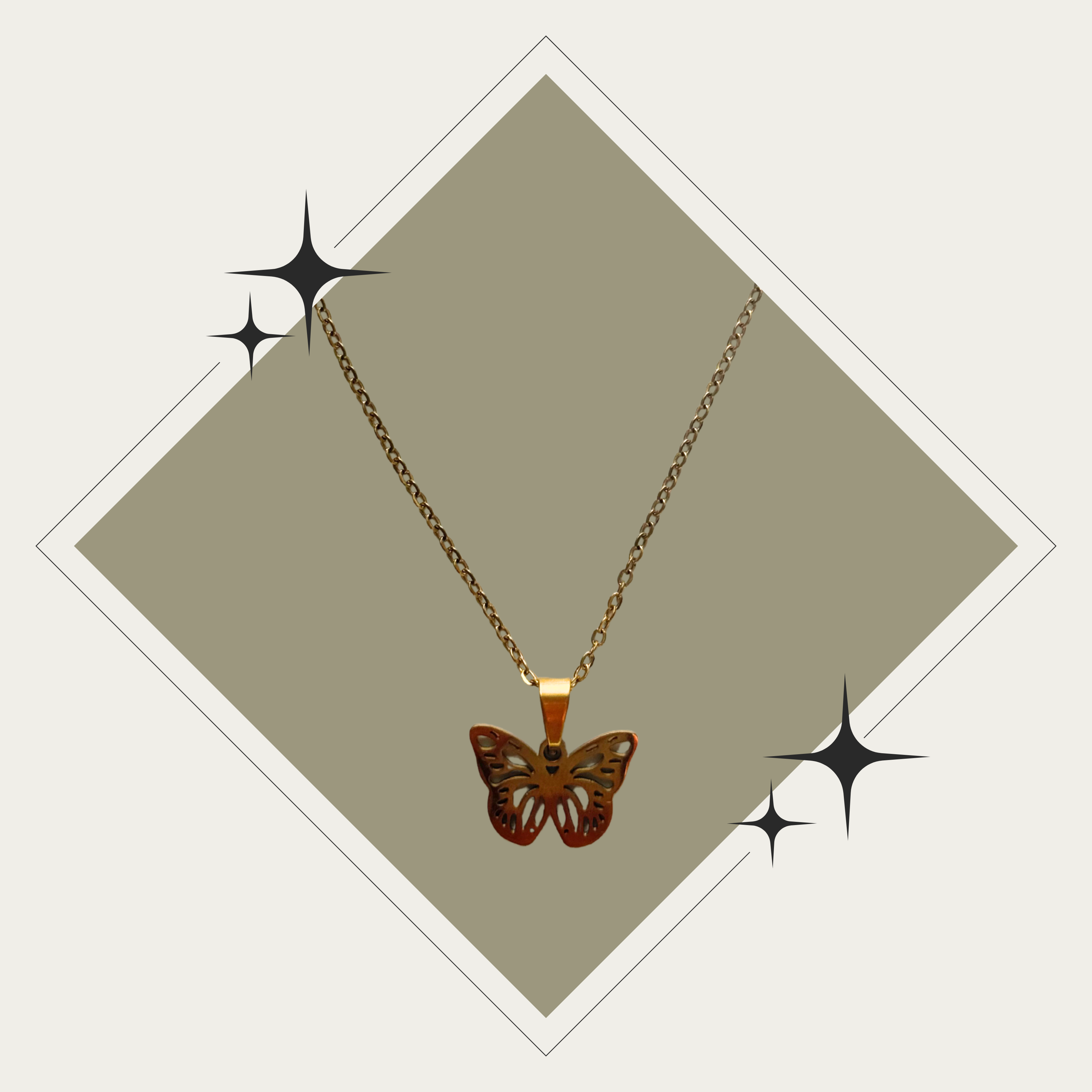 Collar mariposa oro Stainless Steel