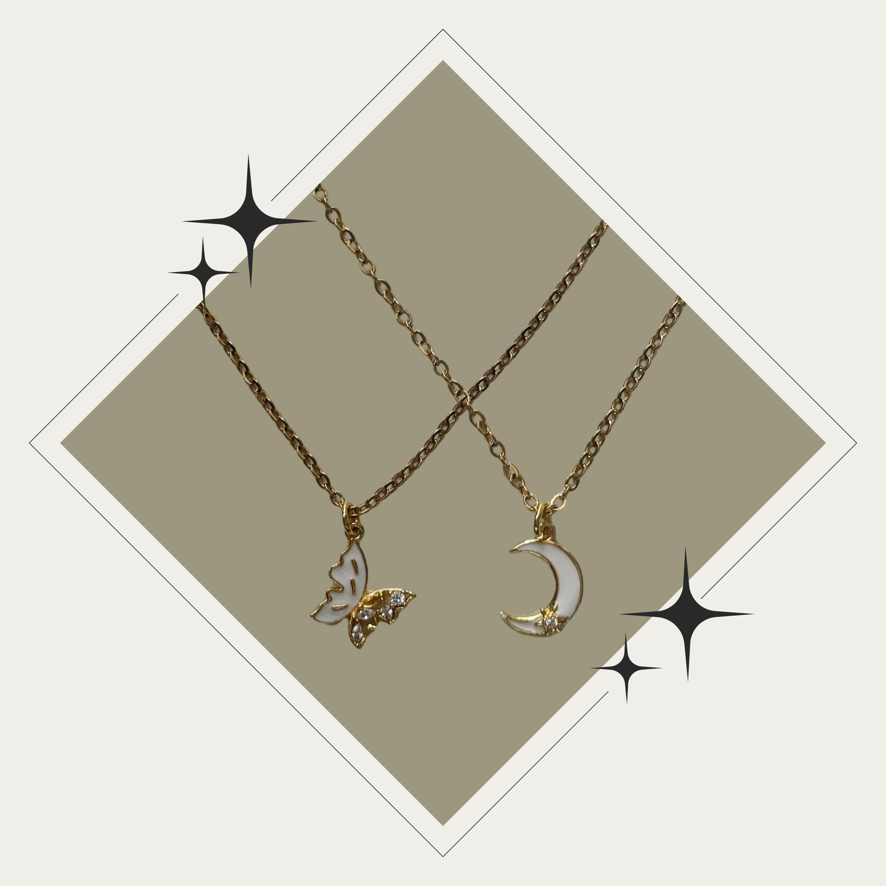 Collar mariposa o luna oro Stainless Steel