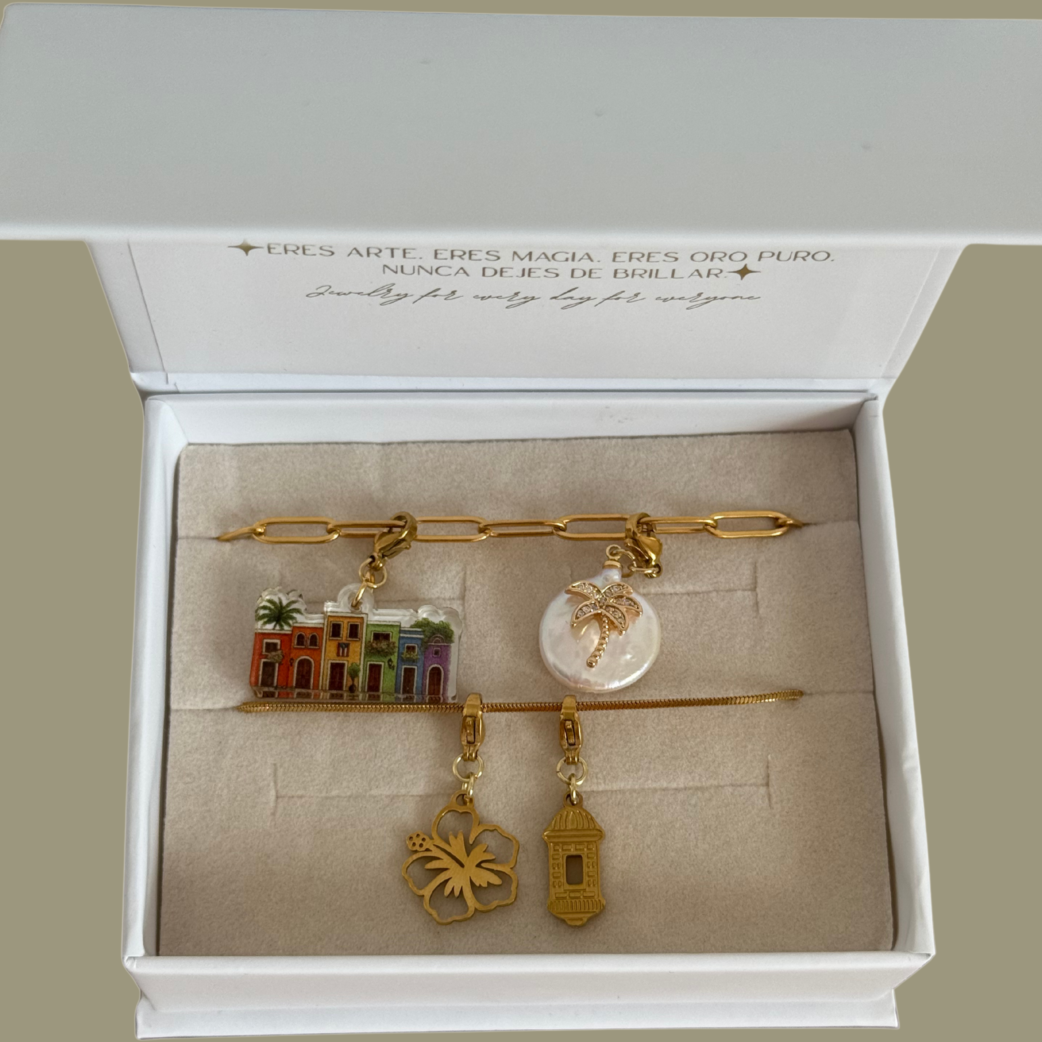 6 días de joyería - 2 collares y 4 charms Puerto Rico