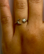 Sortija luna y sol plata Stainless Steel