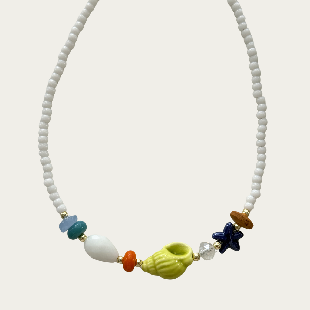 Collar choker caracol verde