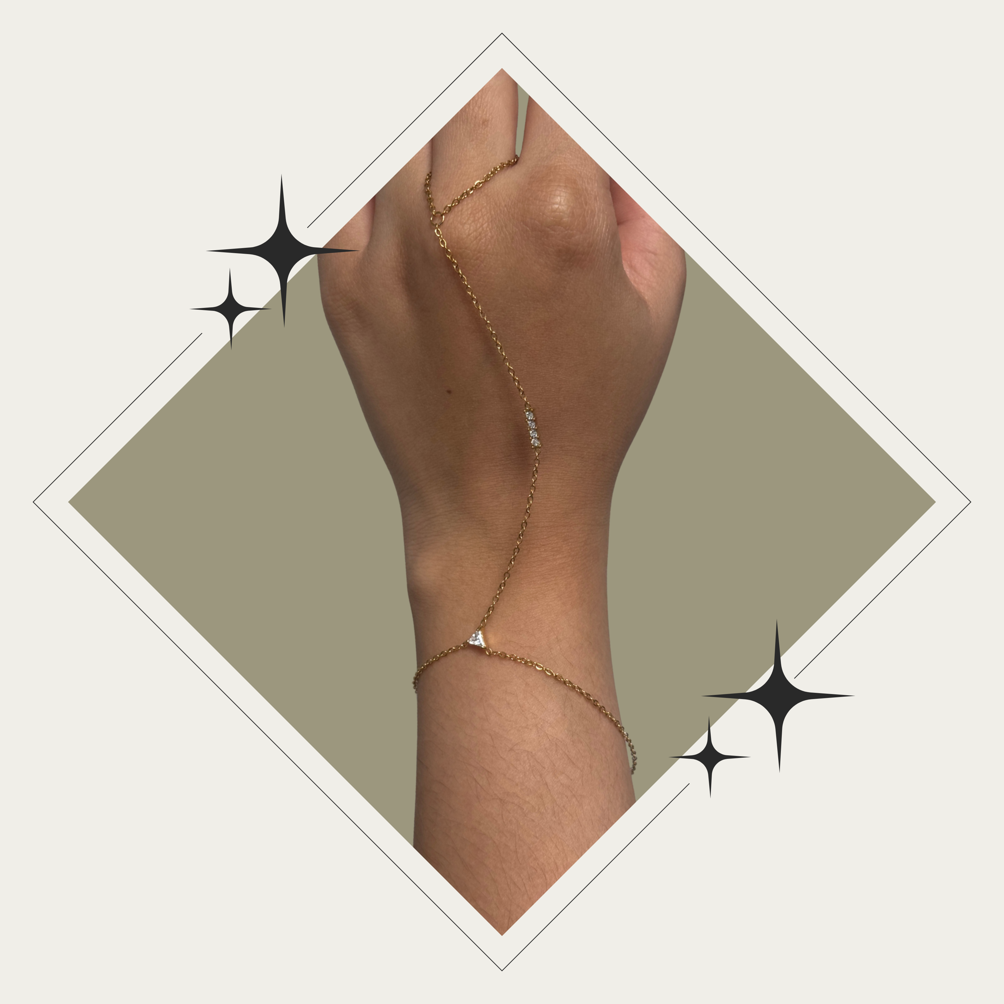 Pulsera + sortija oro con diamante Stainless Steel