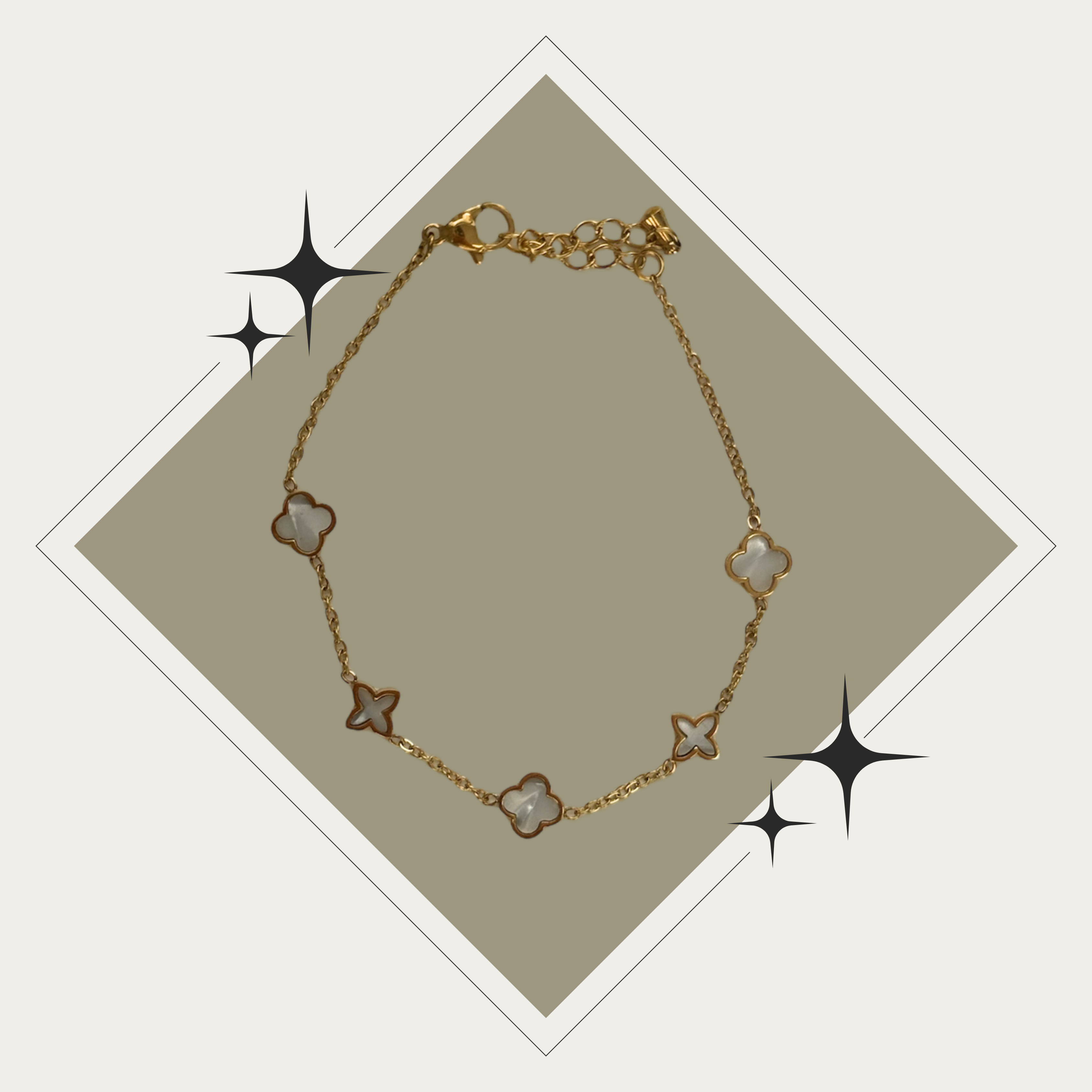 Pulsera de trébol oro Stainless Steel