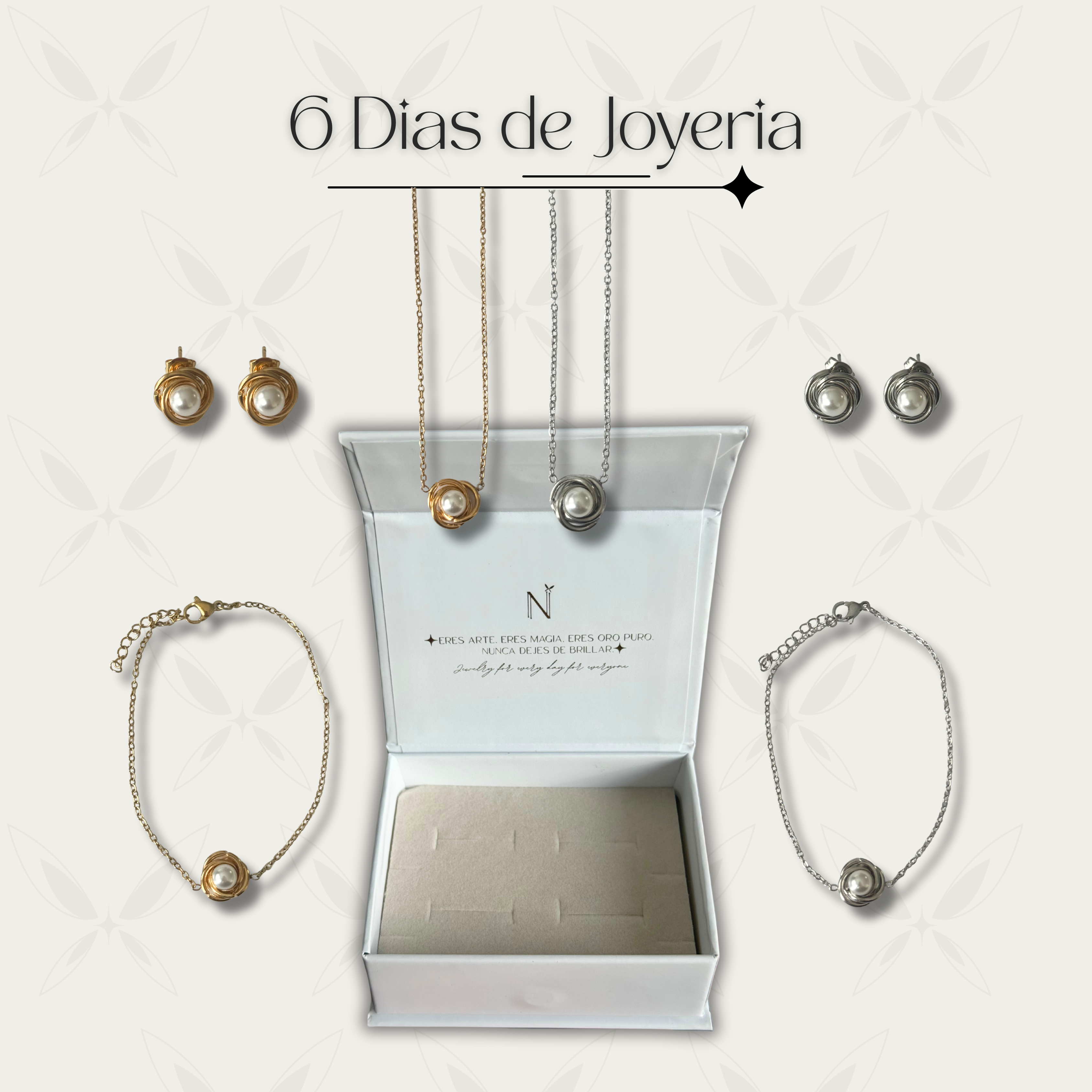 6 días de joyería oro y plata - unión con perla