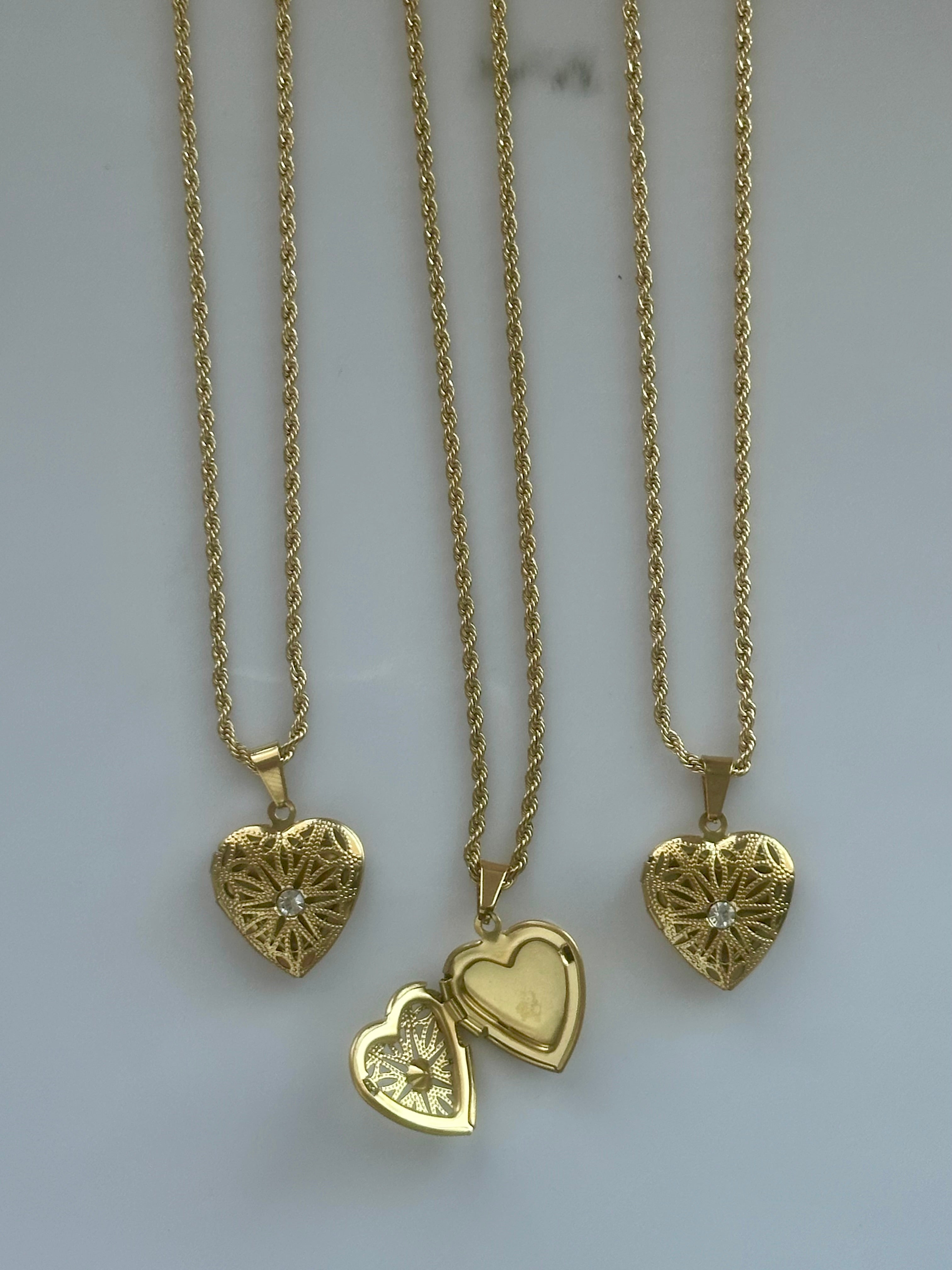 Photo necklace - corazón oro (sólo 1 foto)