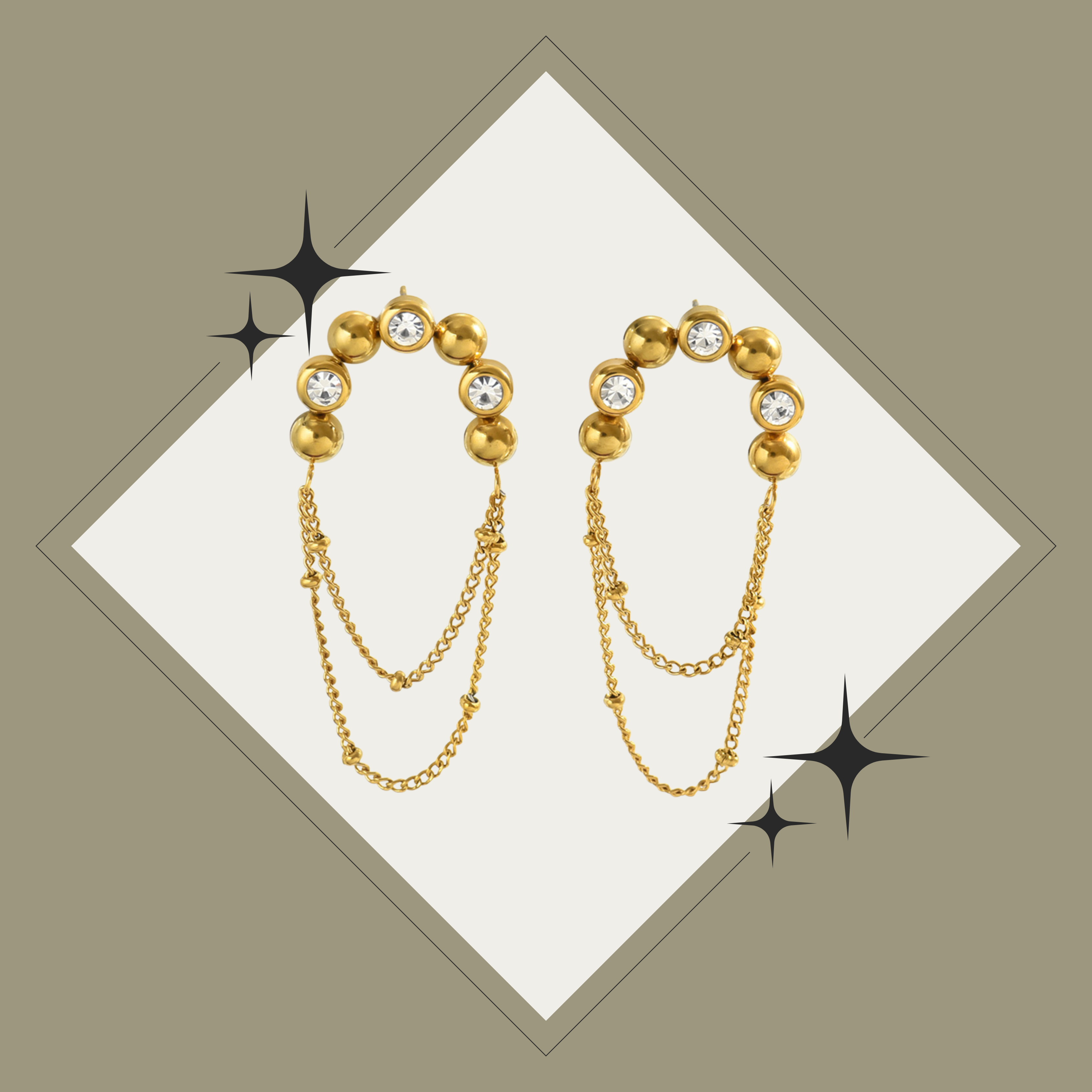 Pantallas con cadenas elegantes oro