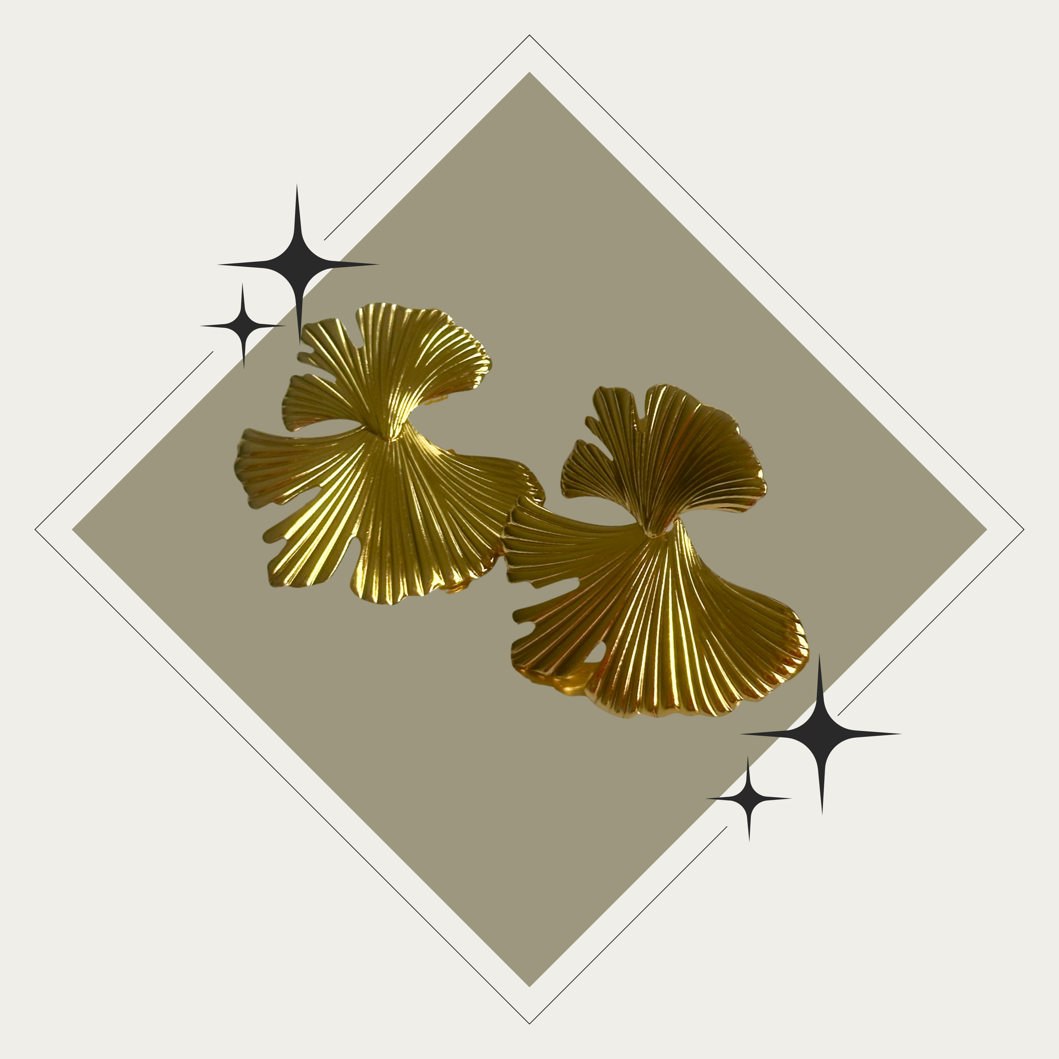 Pantallas Ginkgo leaf oro Stainless Steel