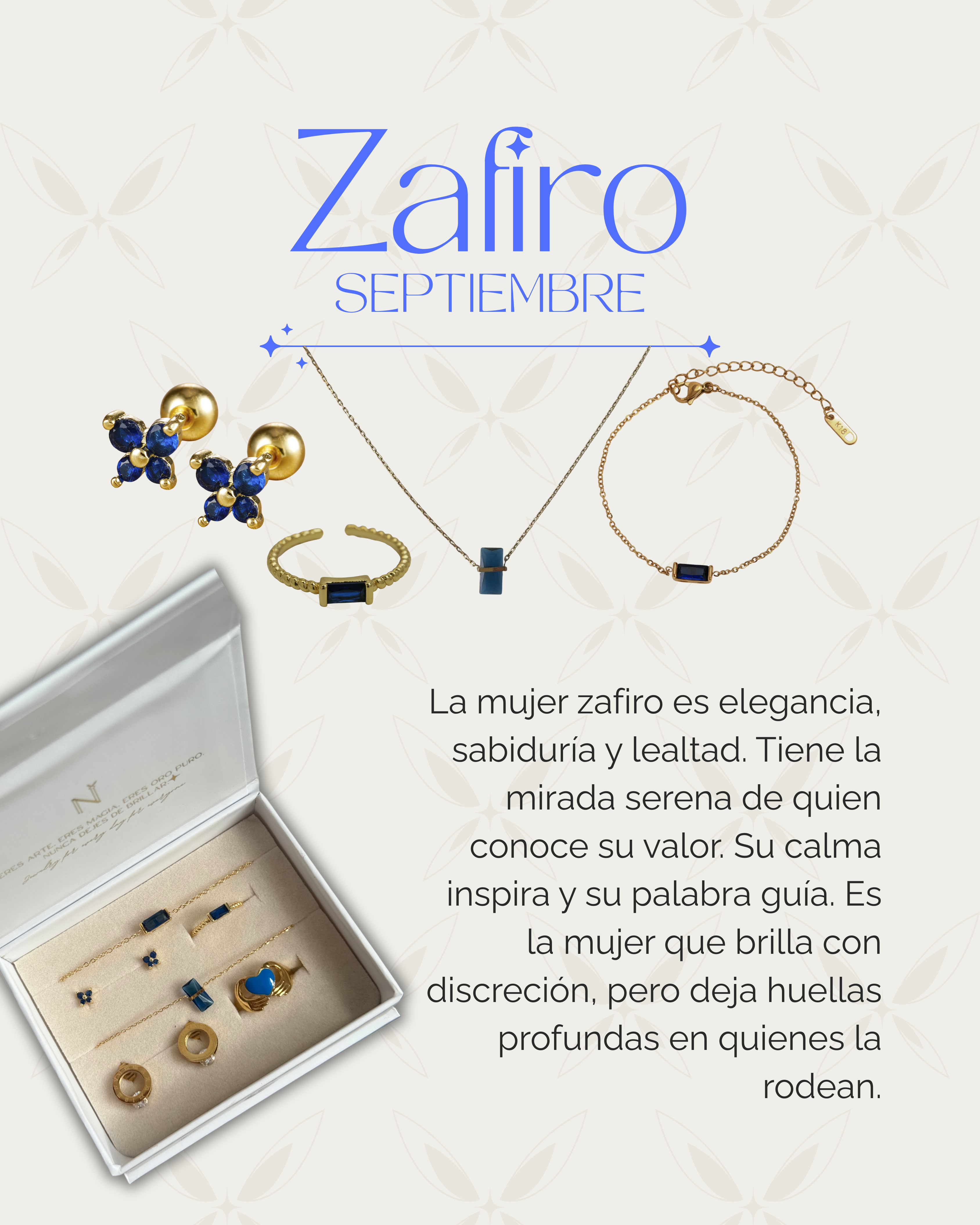 6 días de joyería - Piedra mes septiembre (Zafiro)