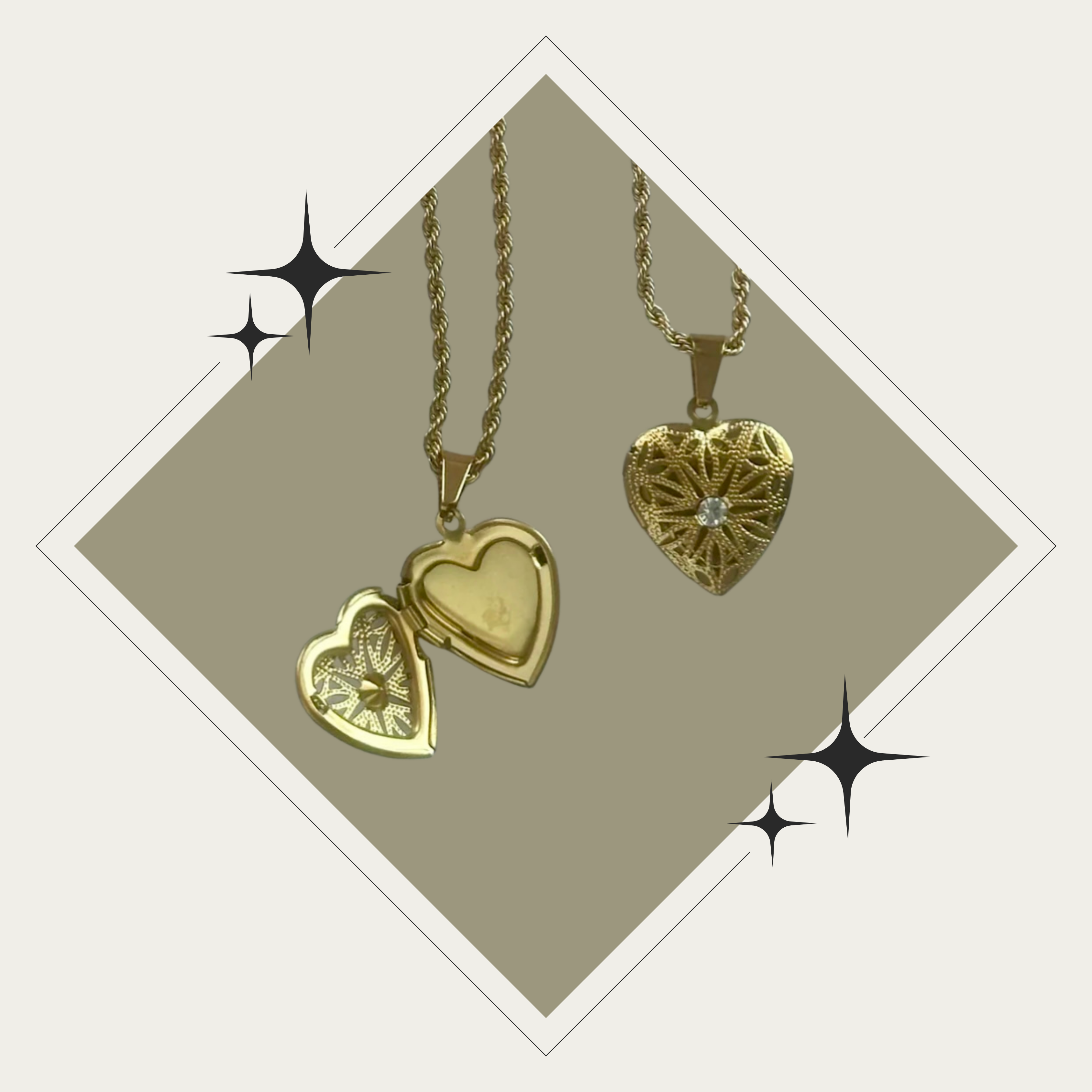 Photo necklace - corazón oro (sólo 1 foto)