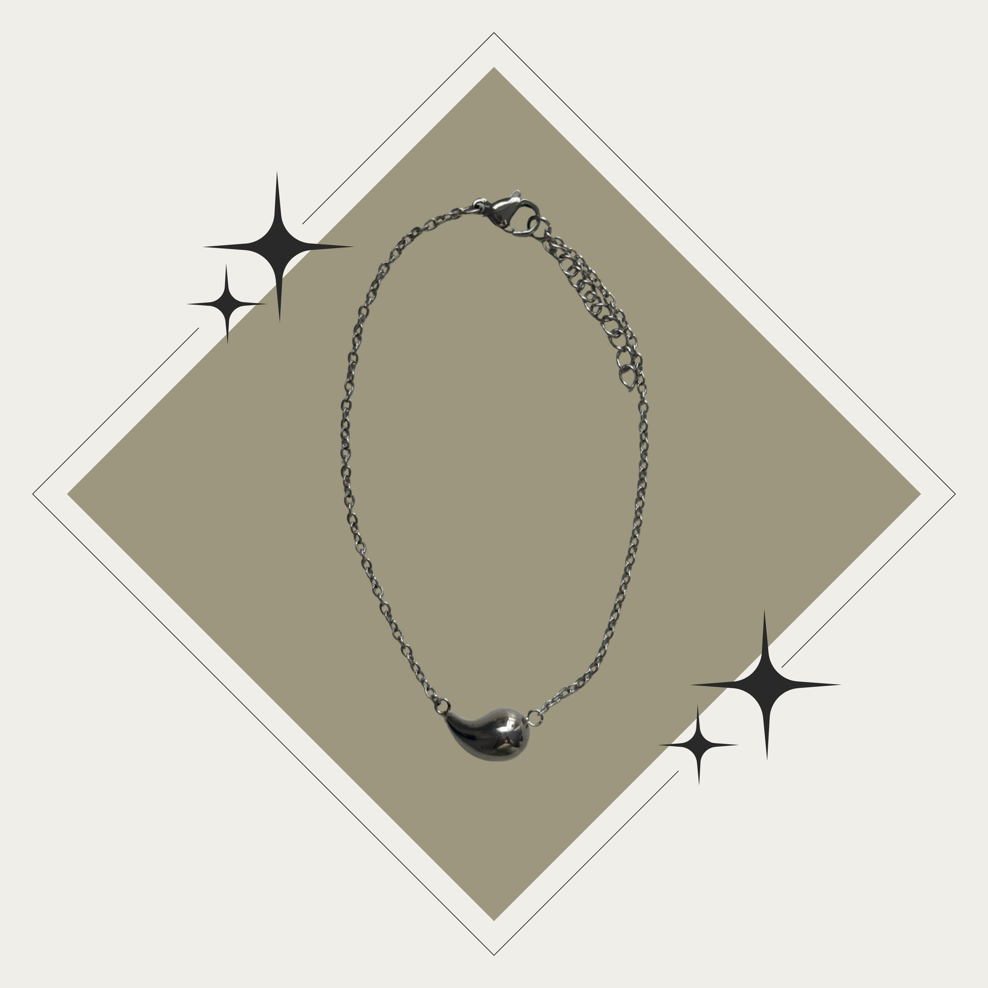 Pulsera plata de mini gota Stainless Steel