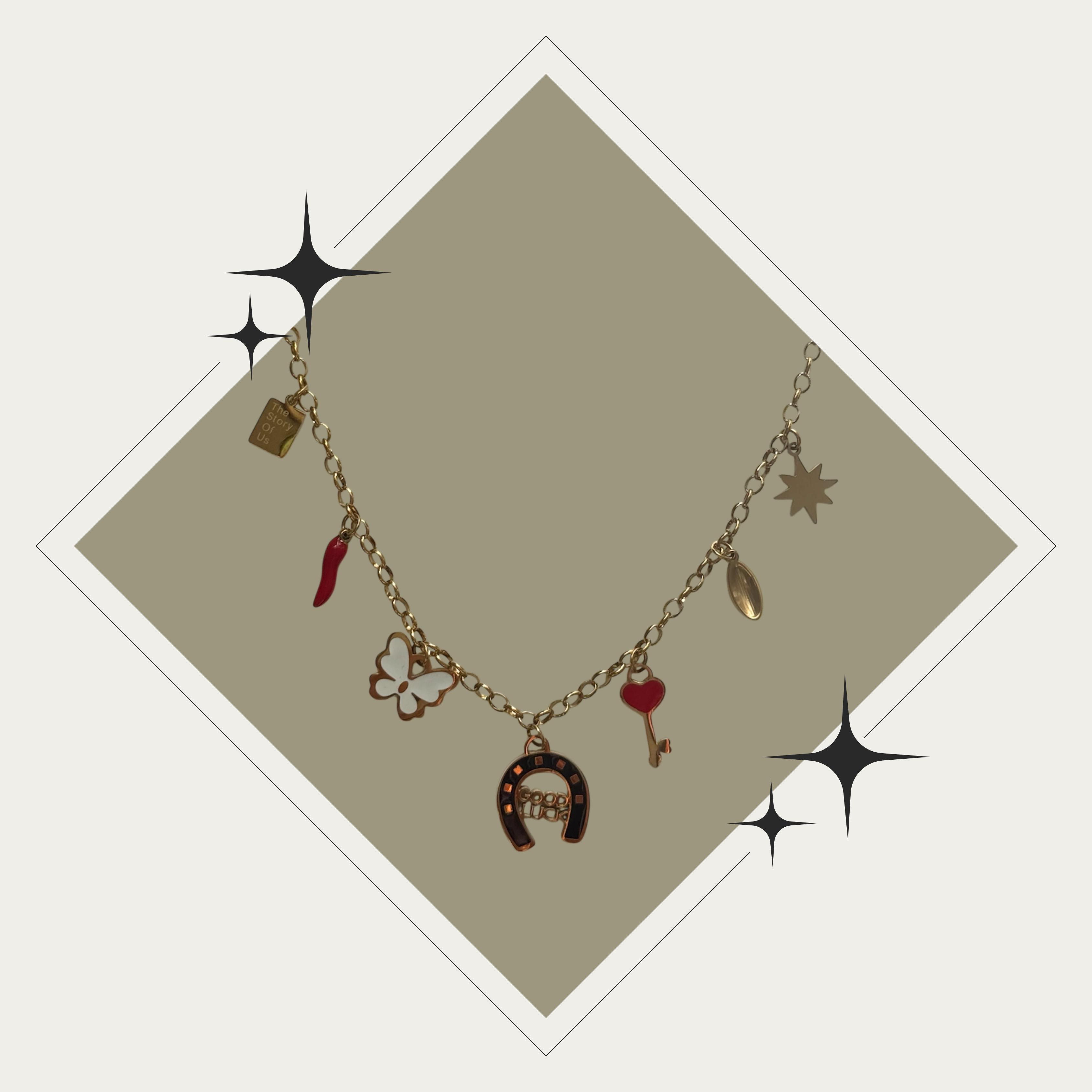 Collar de charms oro Stainless Steel