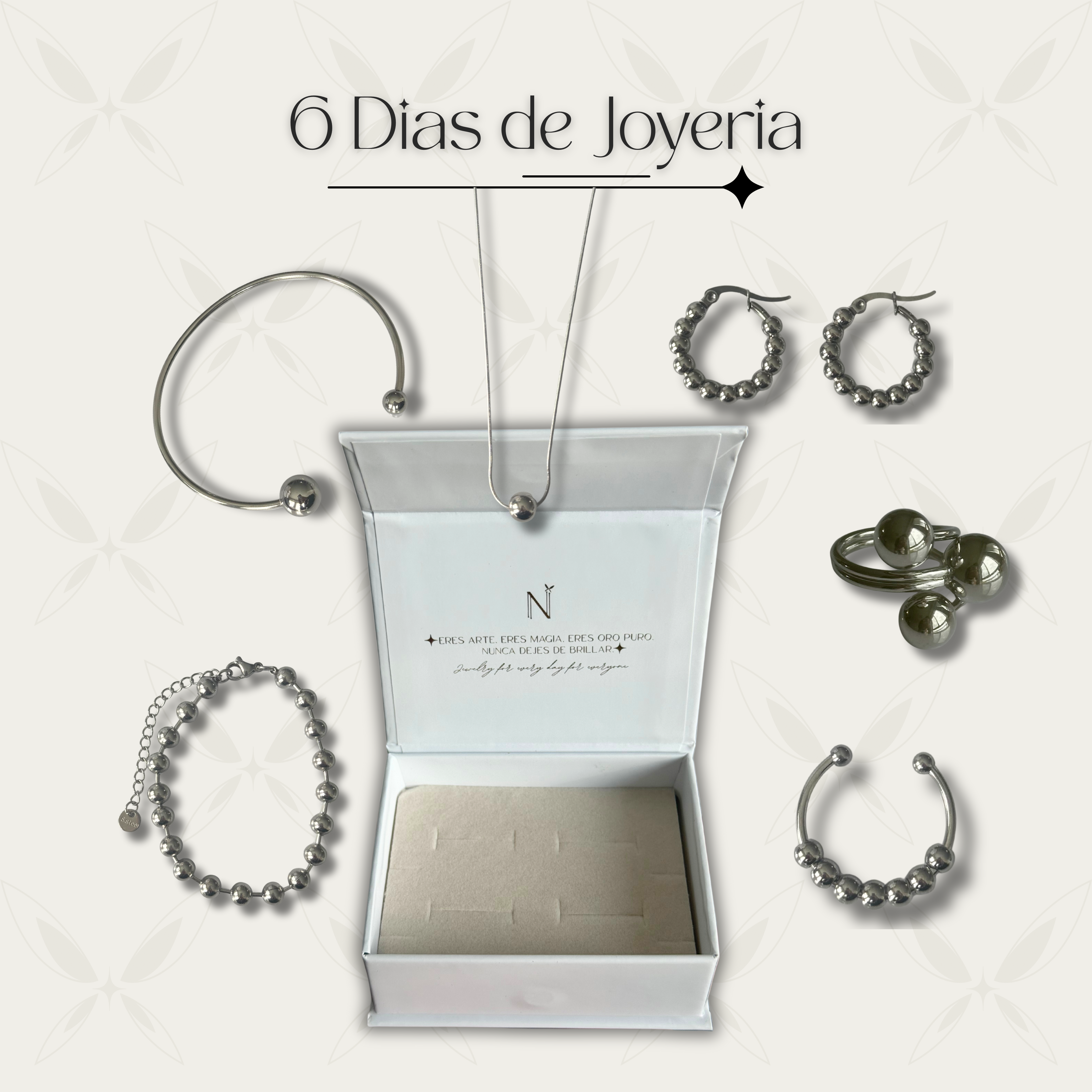 6 días de joyería plata - estilo bolas