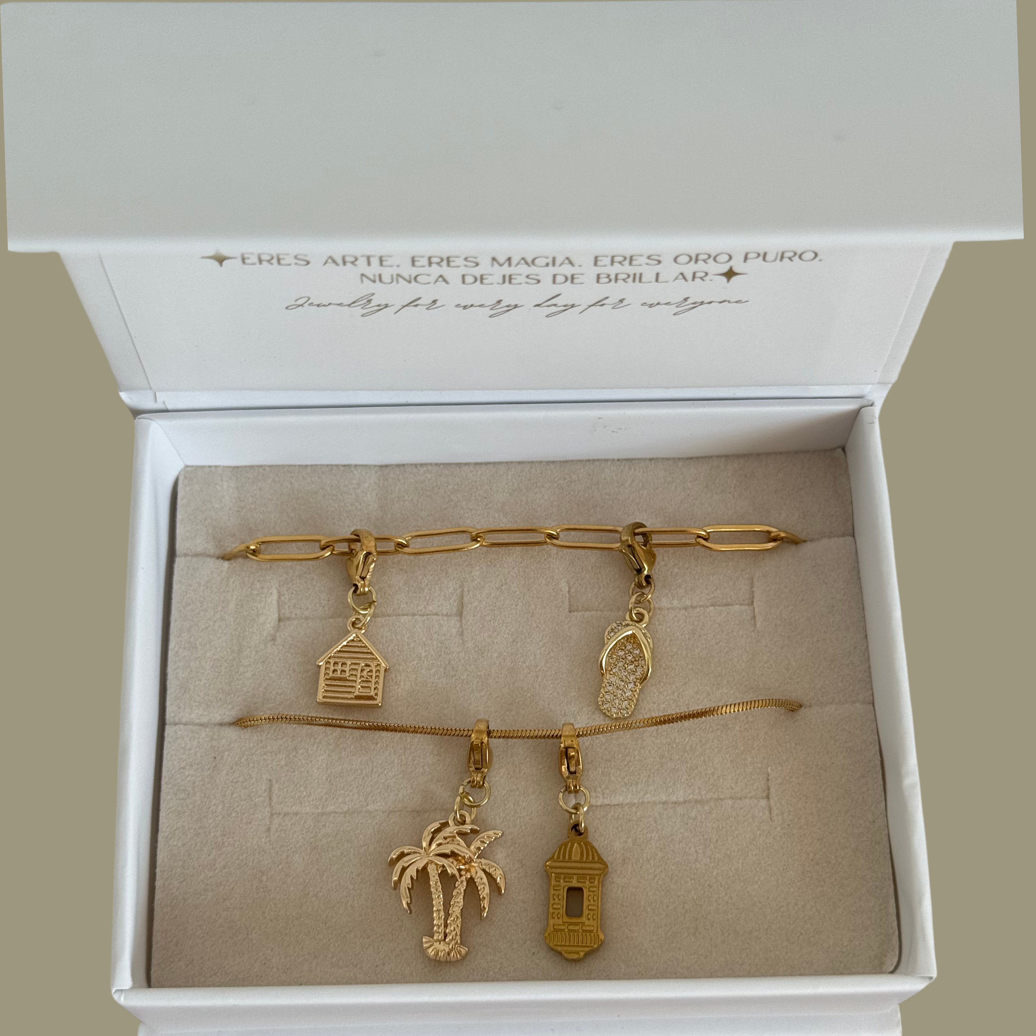 6 días de joyería - 2 collares y 4 charms Puerto Rico