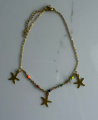 Tobillera con estrellas de mar oro Stainless Steel