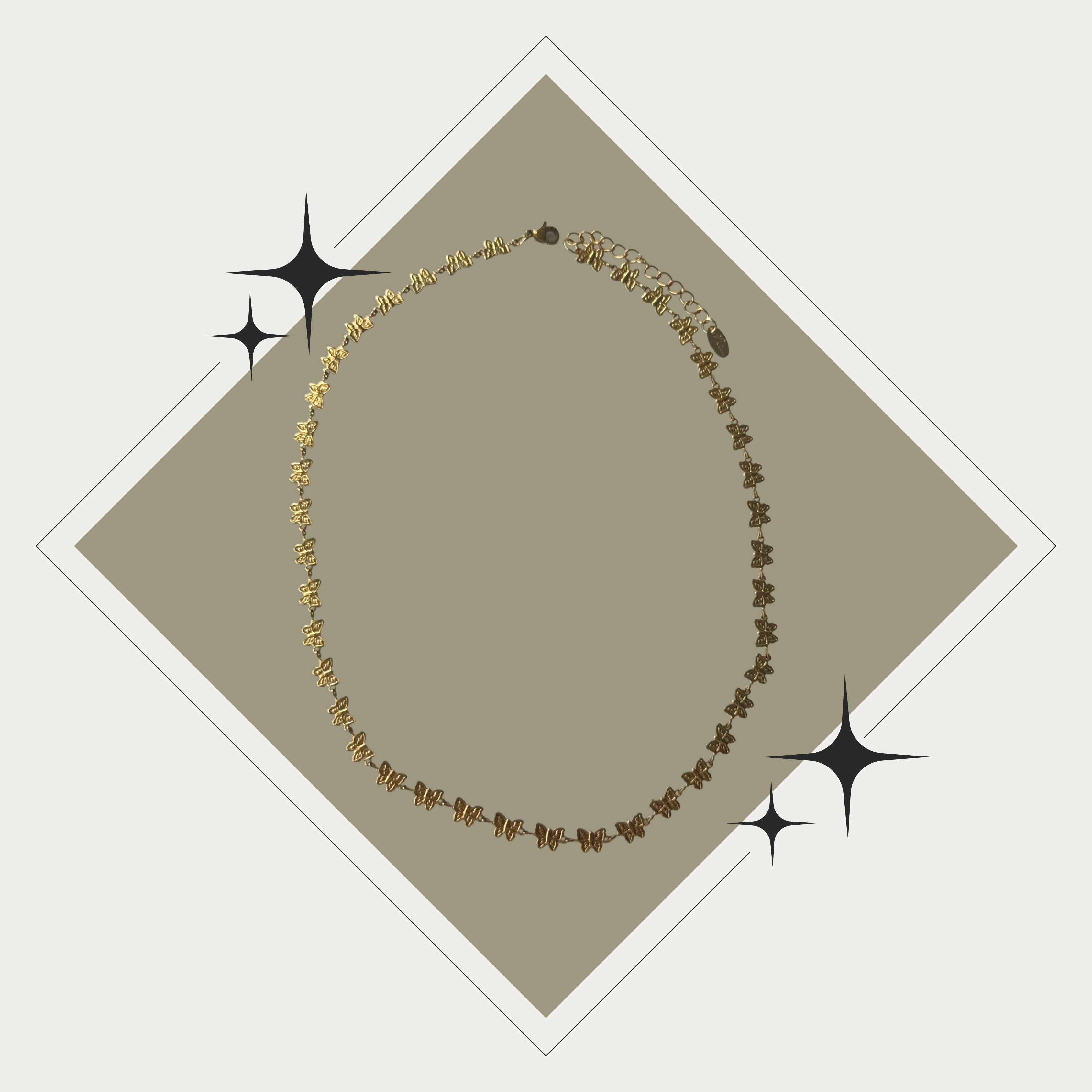 Collar choker de mariposa oro Stainless Steel