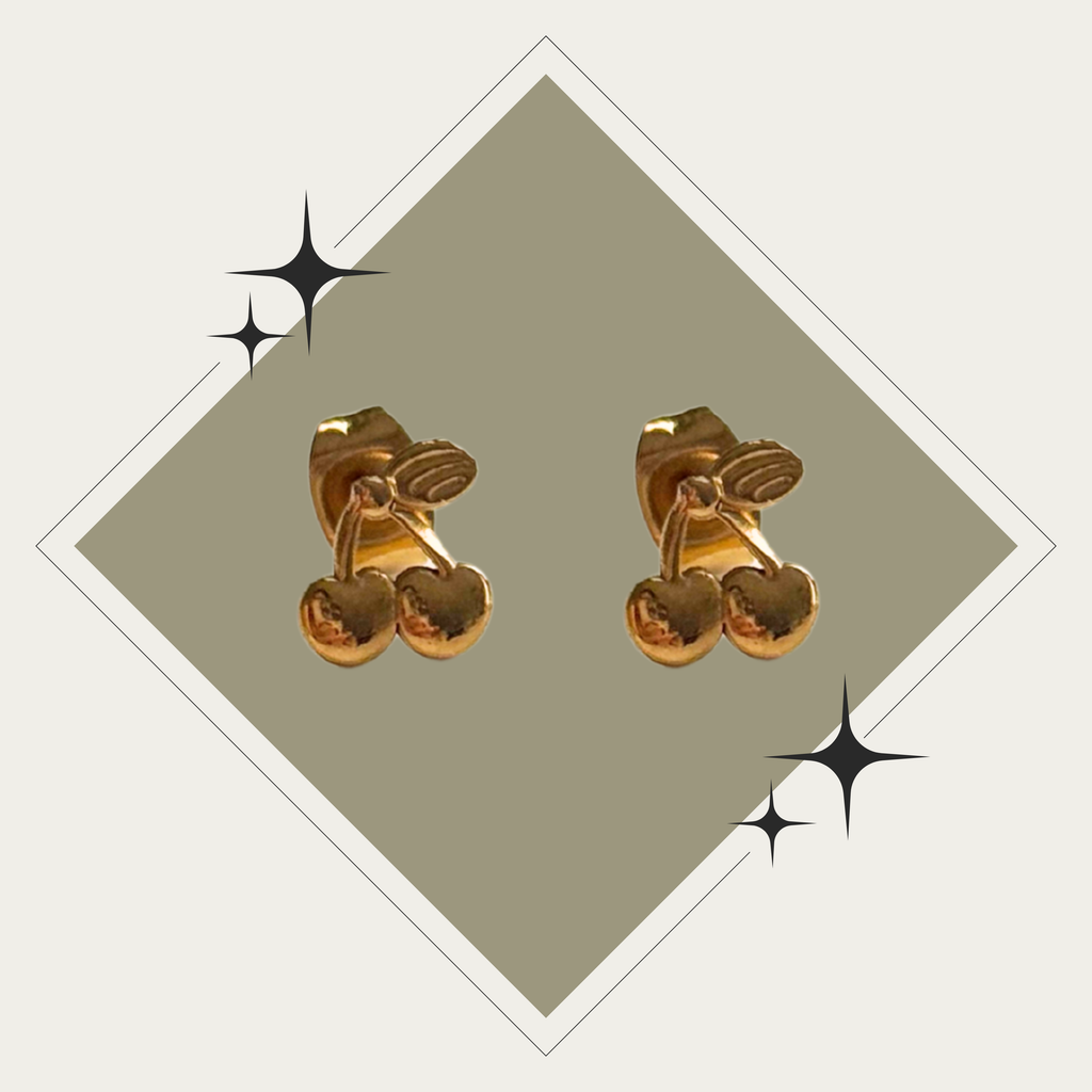 Pantallas studs de cherry oro Stainless Steel