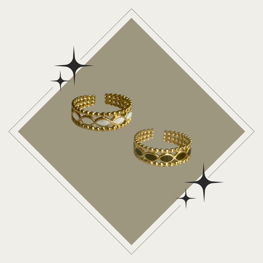 Sortija plana oro blanca o negra Stainless Steel