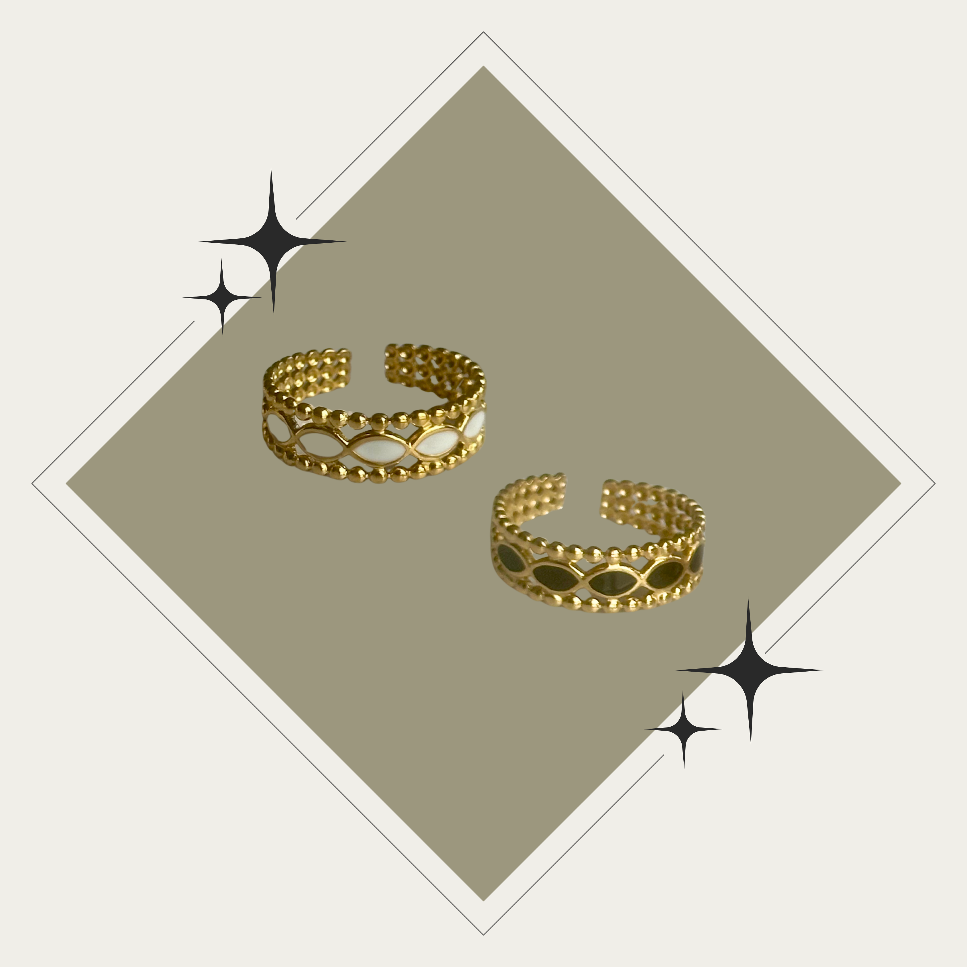 Sortija plana oro blanca o negra Stainless Steel