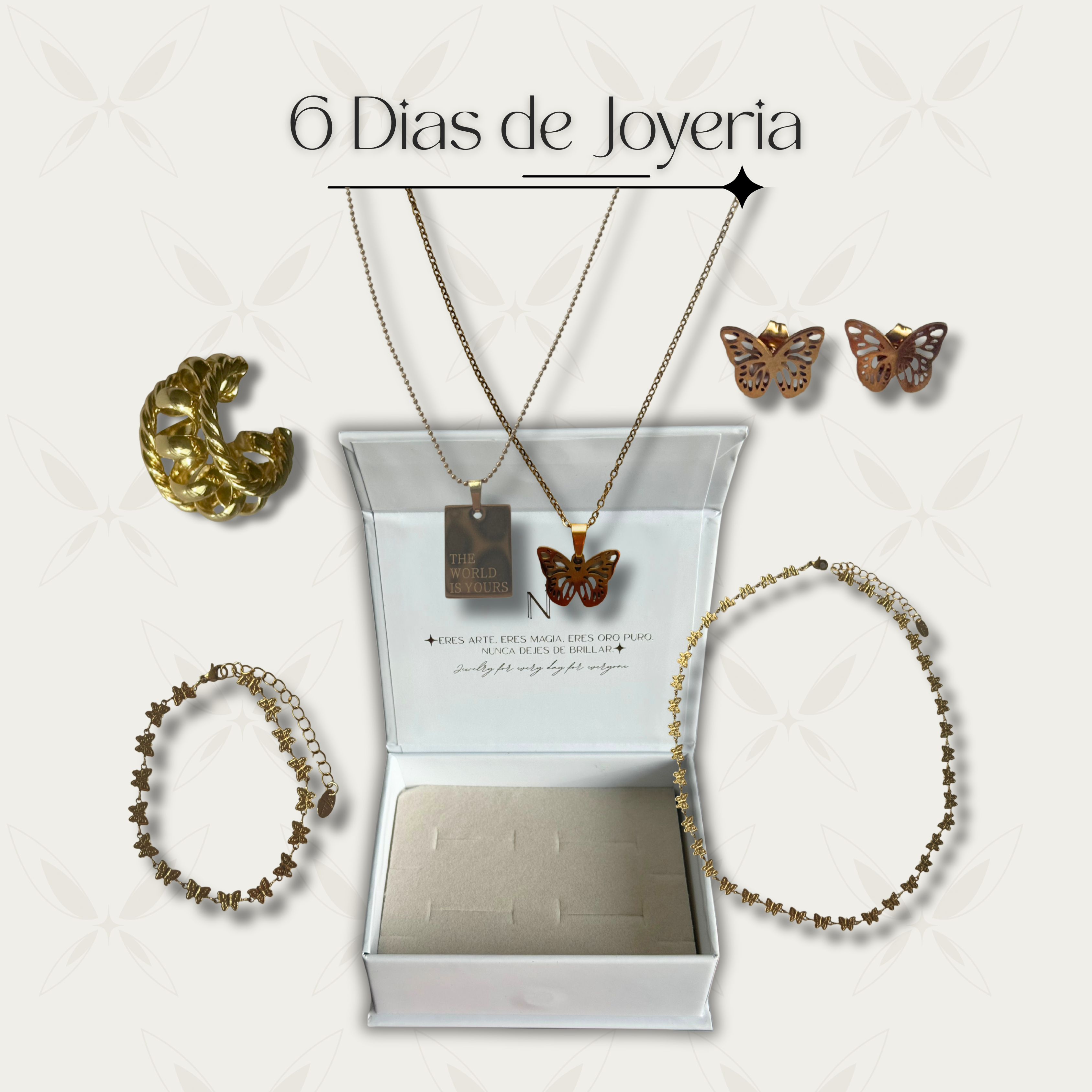6 días de joyería mariposa