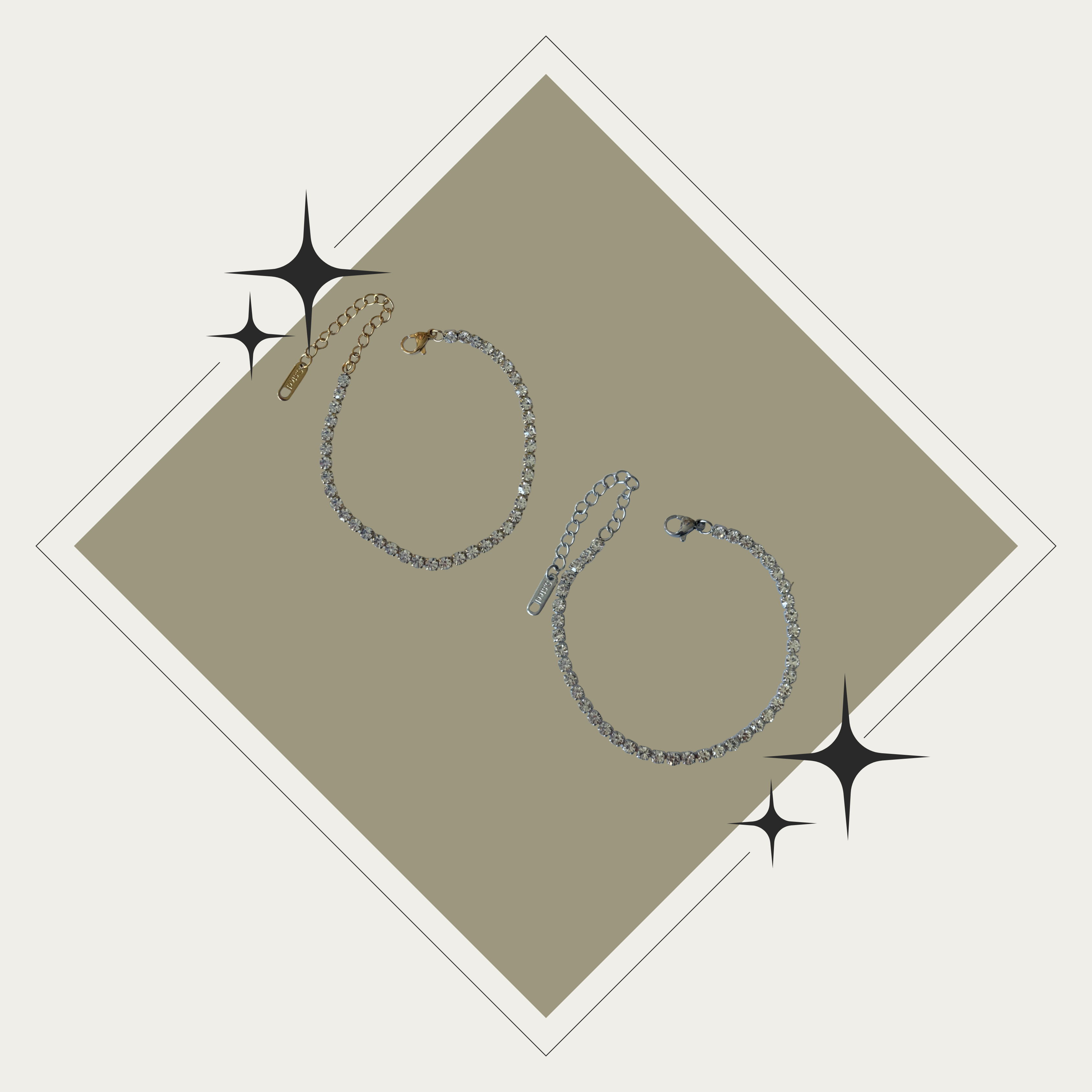 Pulsera de diamantes oro o plata Stainless Steel