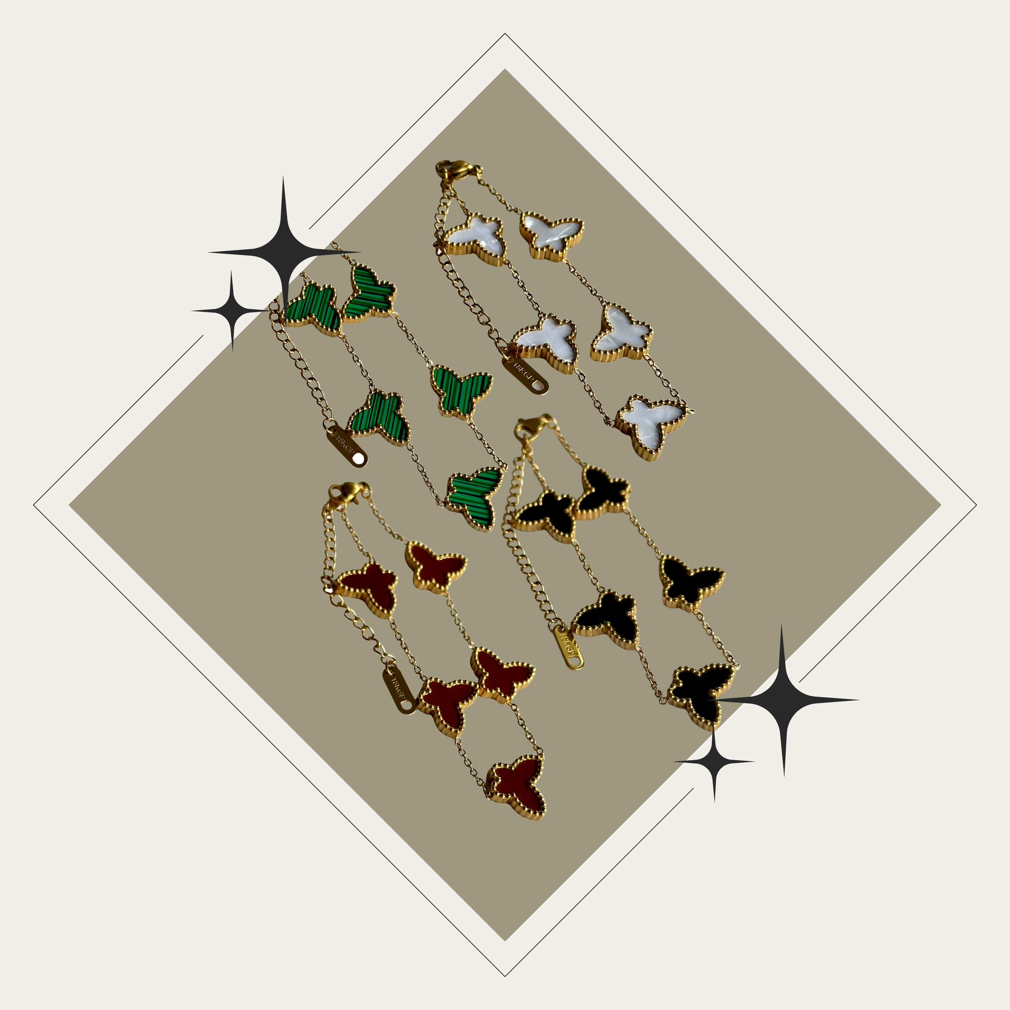 Pulsera mariposa oro Stainless Steel